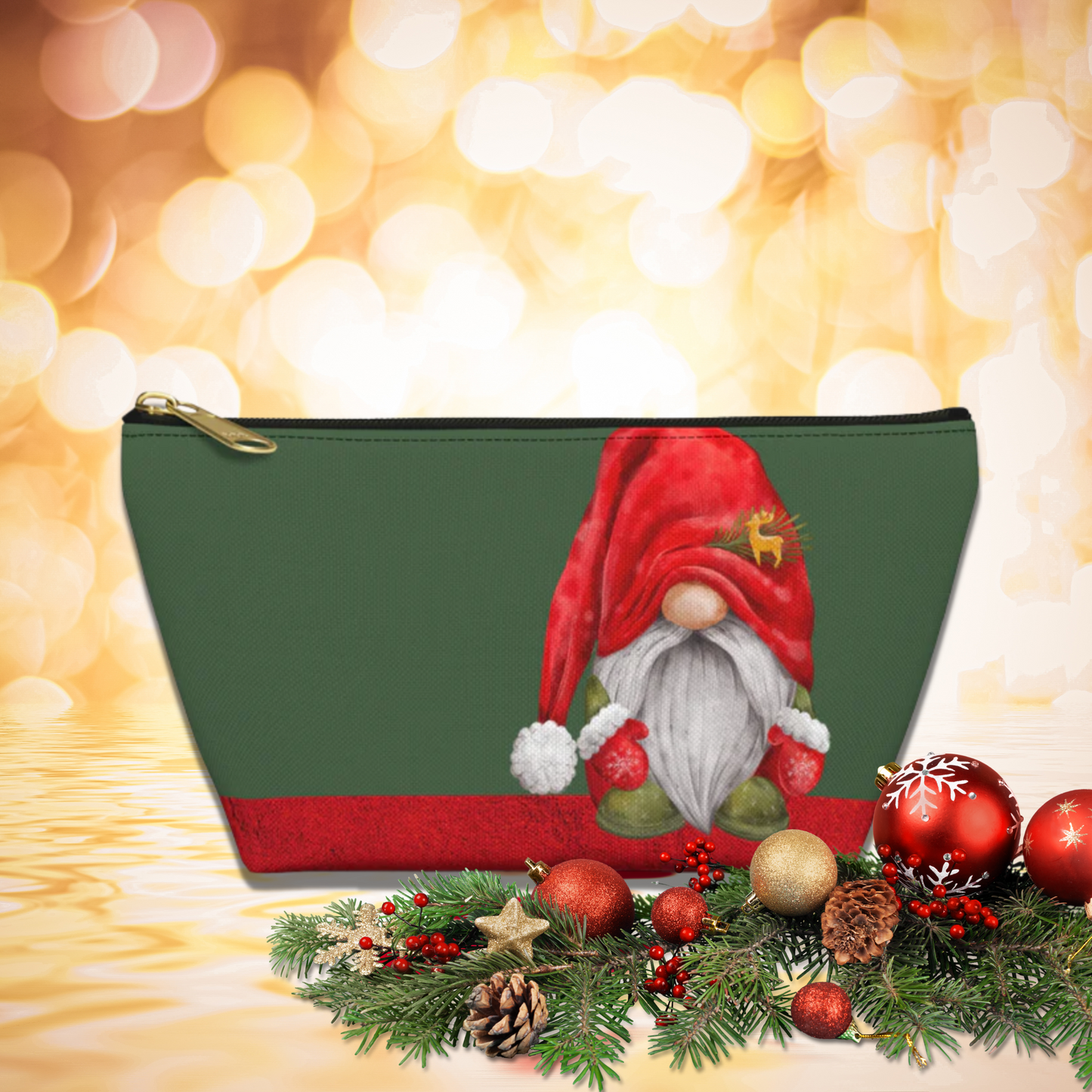 Gnome Santa Accessory Pouch w T-bottom