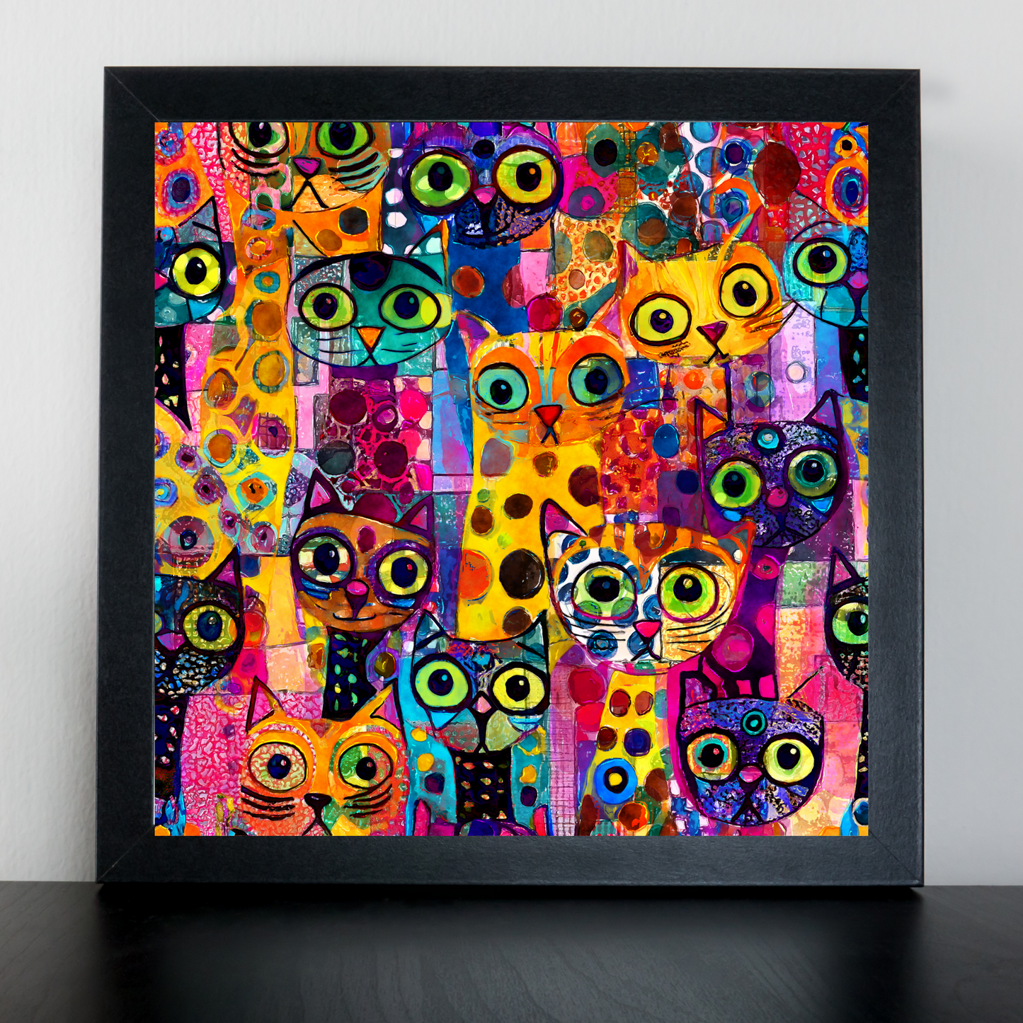 Cat Stories 1 Maximalist Abstract Art Poster