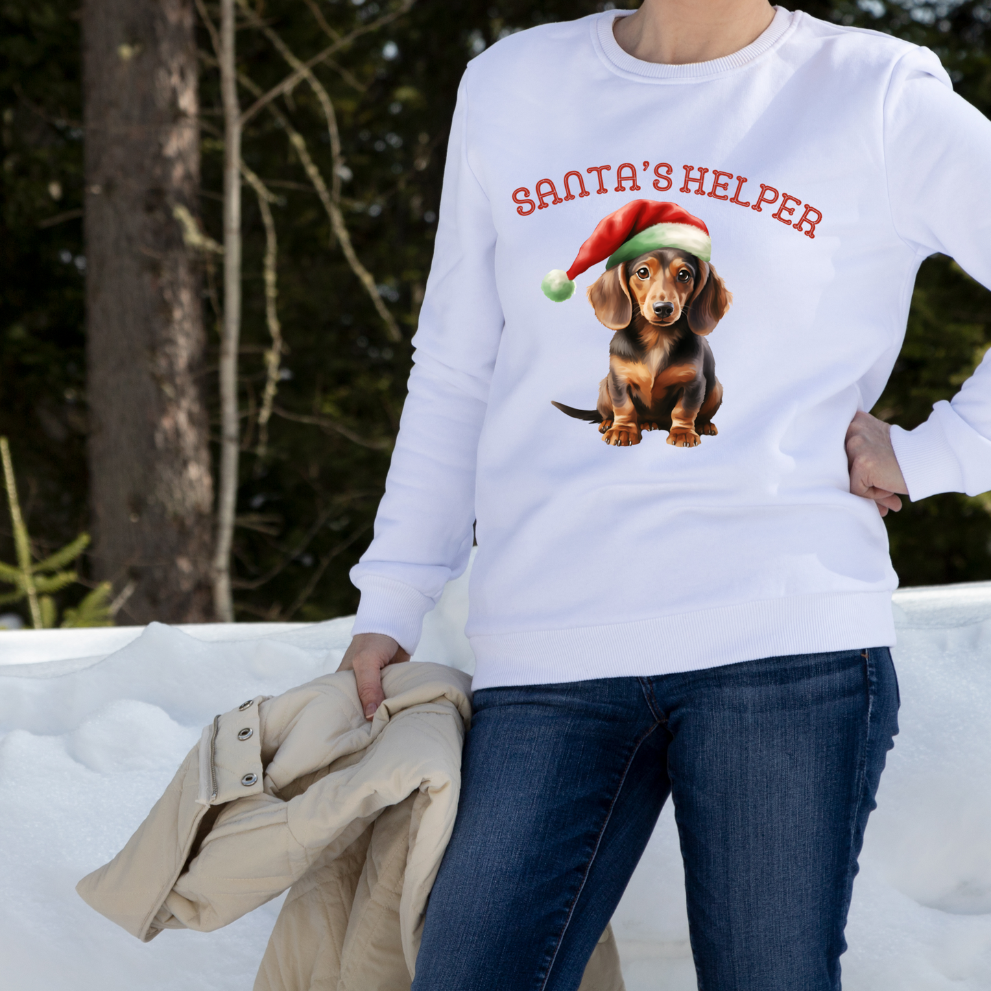 Dachshund Santa's Helper Unisex Heavy Blend™ Crewneck Sweatshirt