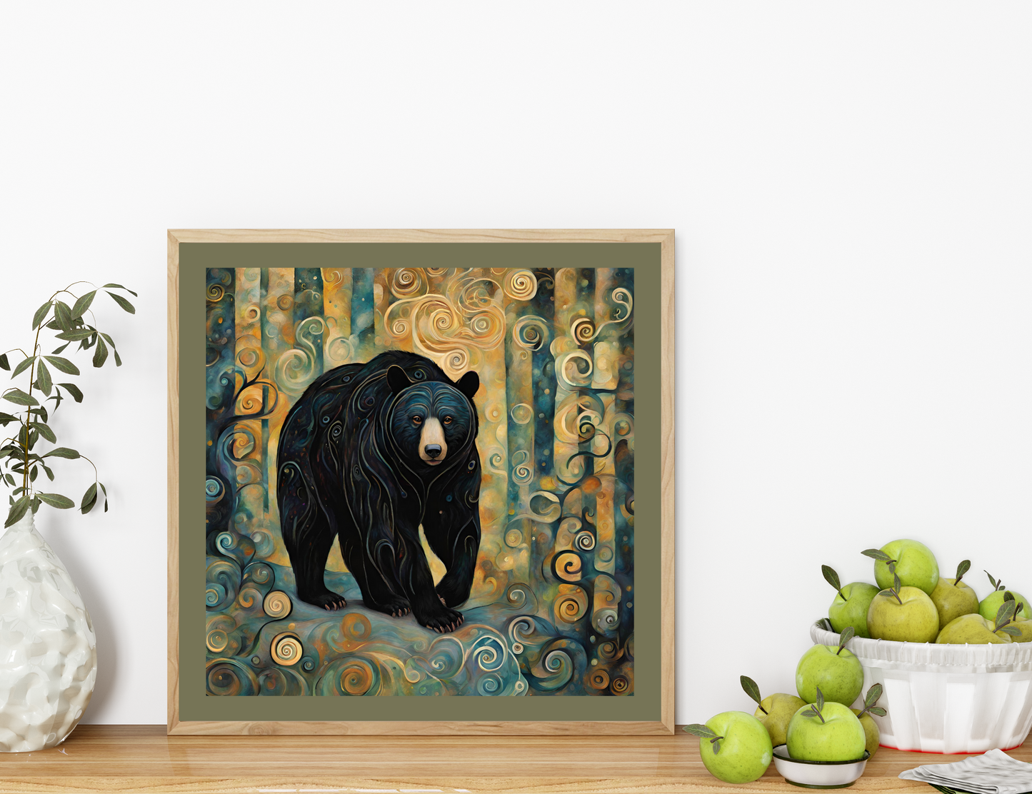 Mountain Forest Black Bear Poster