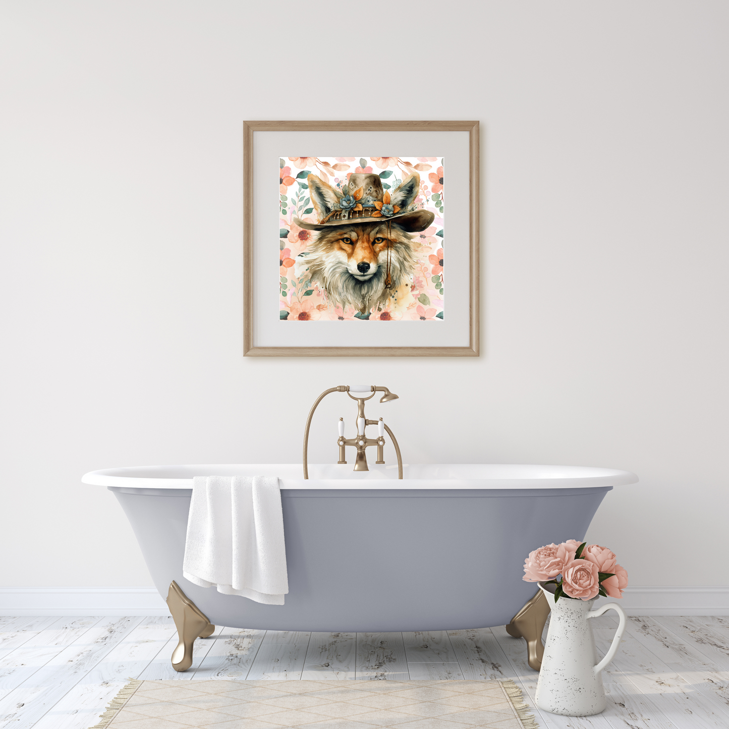 Dash Bohemian Fox in Hat Art Poster