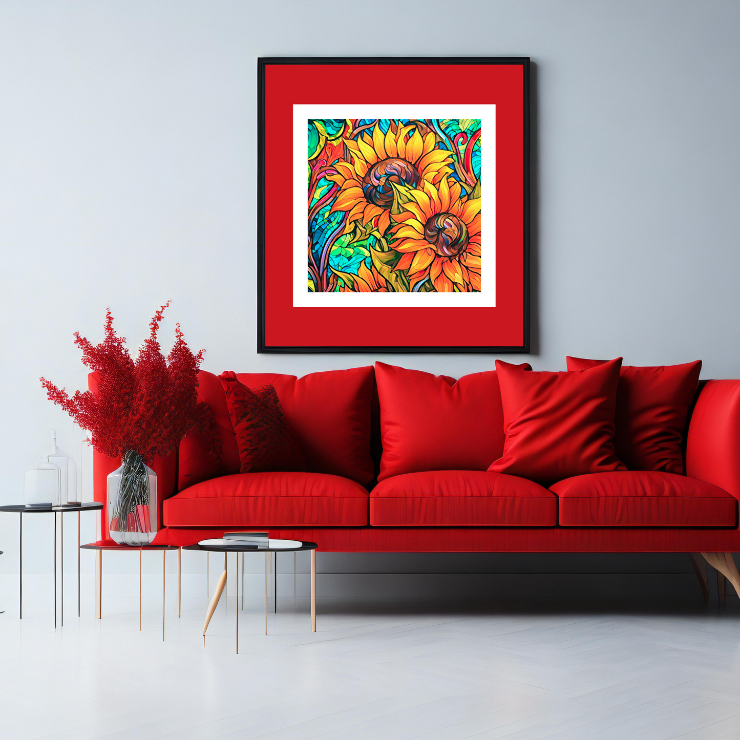 Sway Bright Abstract Sunflowers Poster