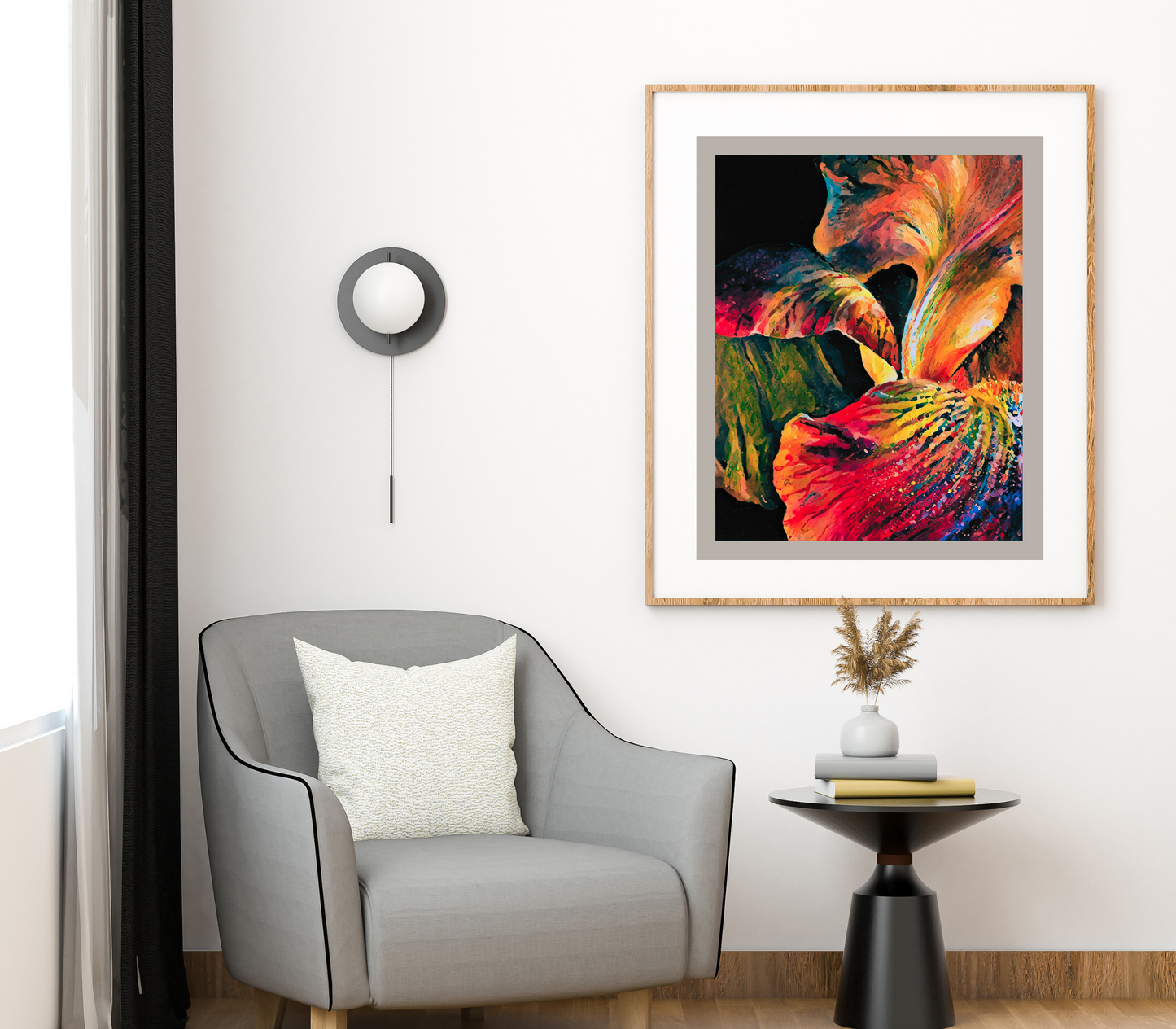 Iris Night Floral Abstract Art Poster