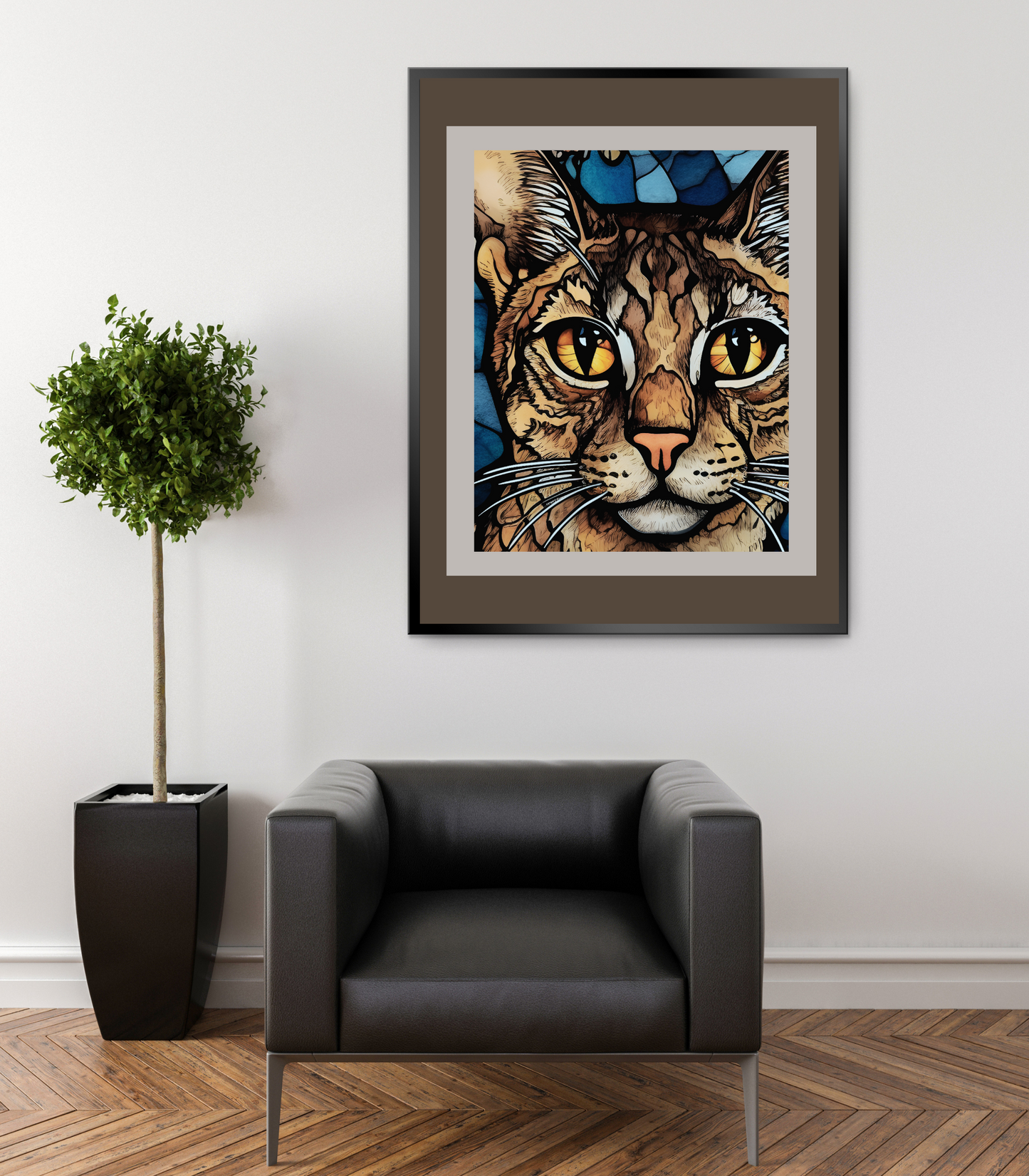 Savannah Cat Abstract Poster