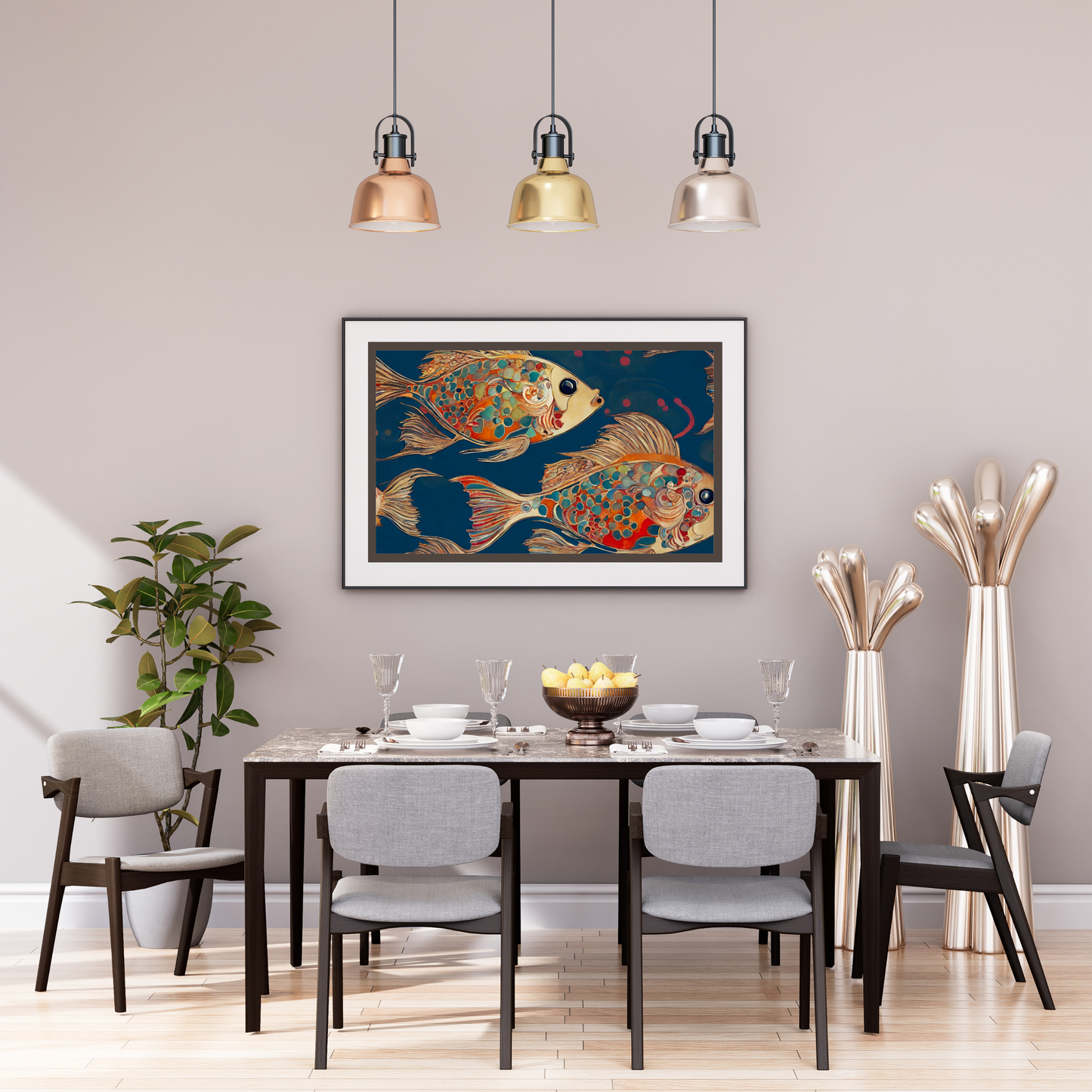 School Day Colorful Carp Poster