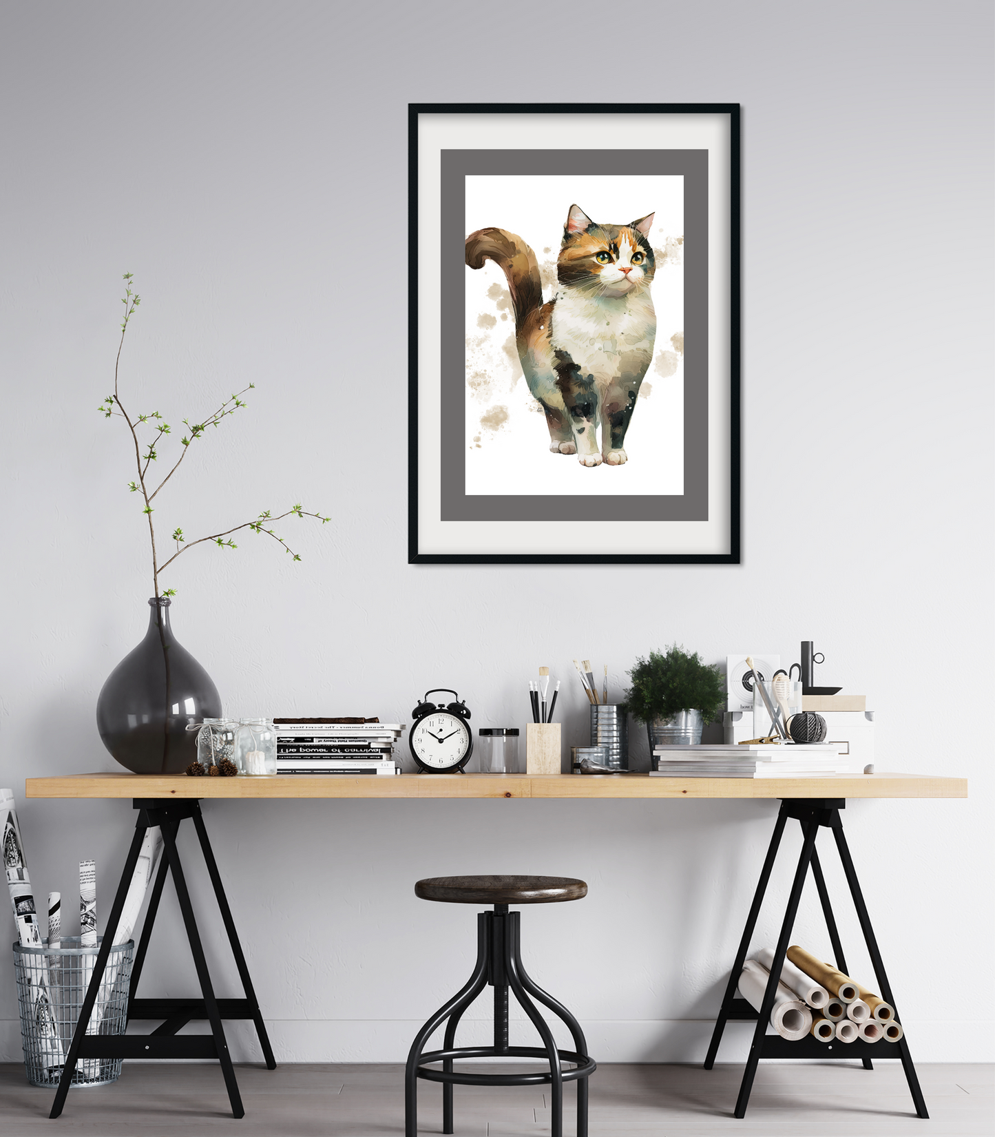 Watercolor Cat Poster