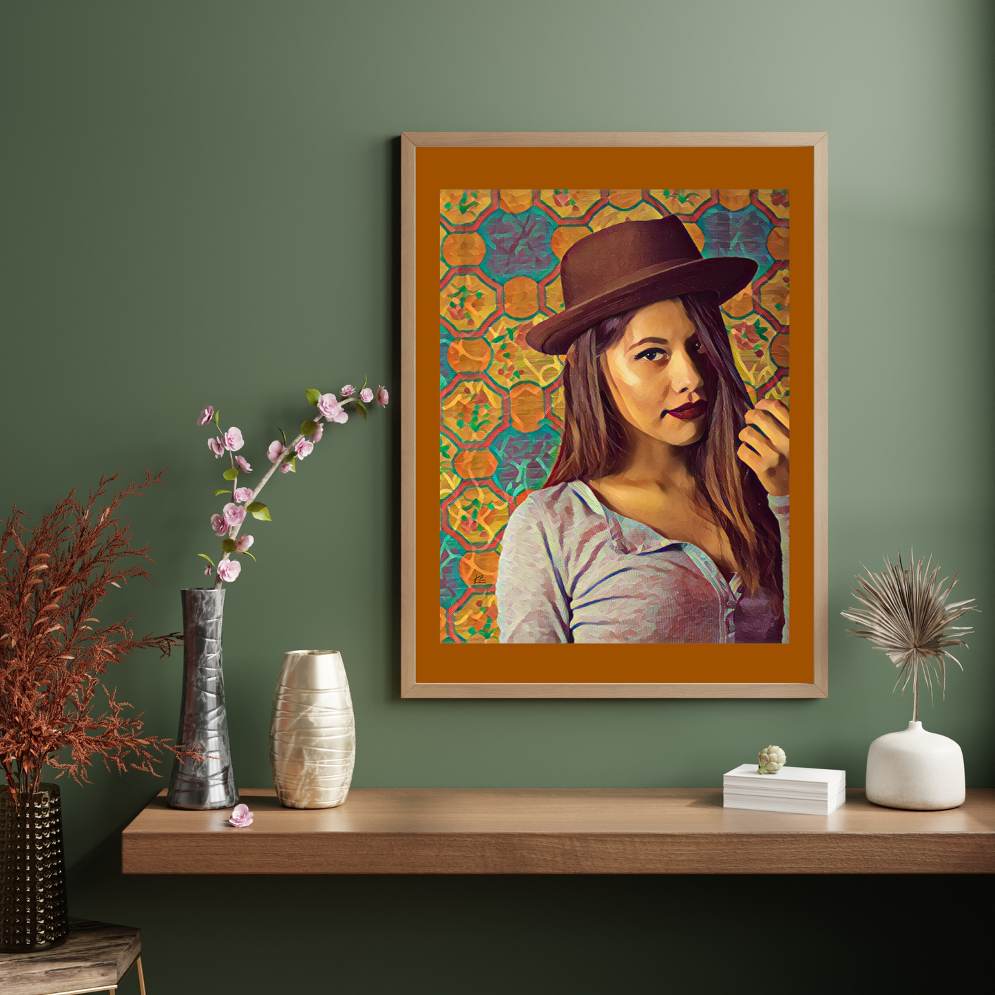 Louisa Latino Woman in Brown Hat Art Poster