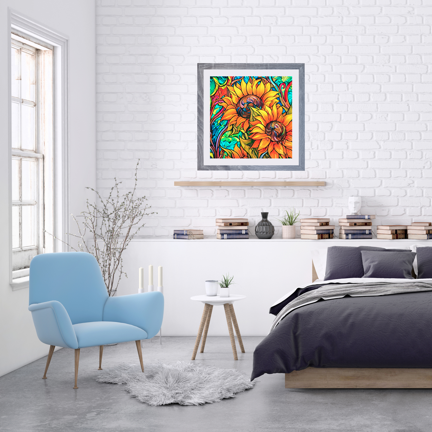 Sway Bright Abstract Sunflowers Poster