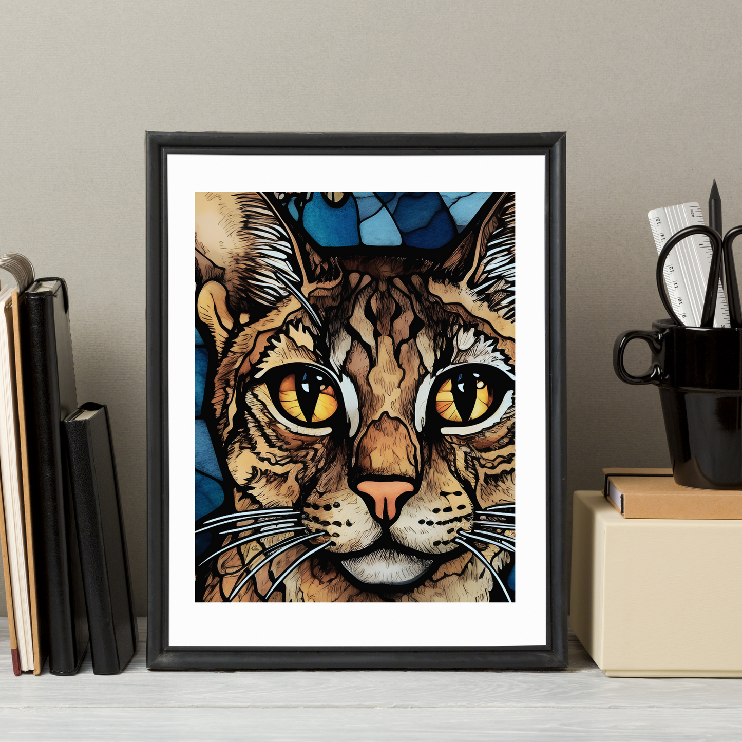 Savannah Cat Abstract Poster