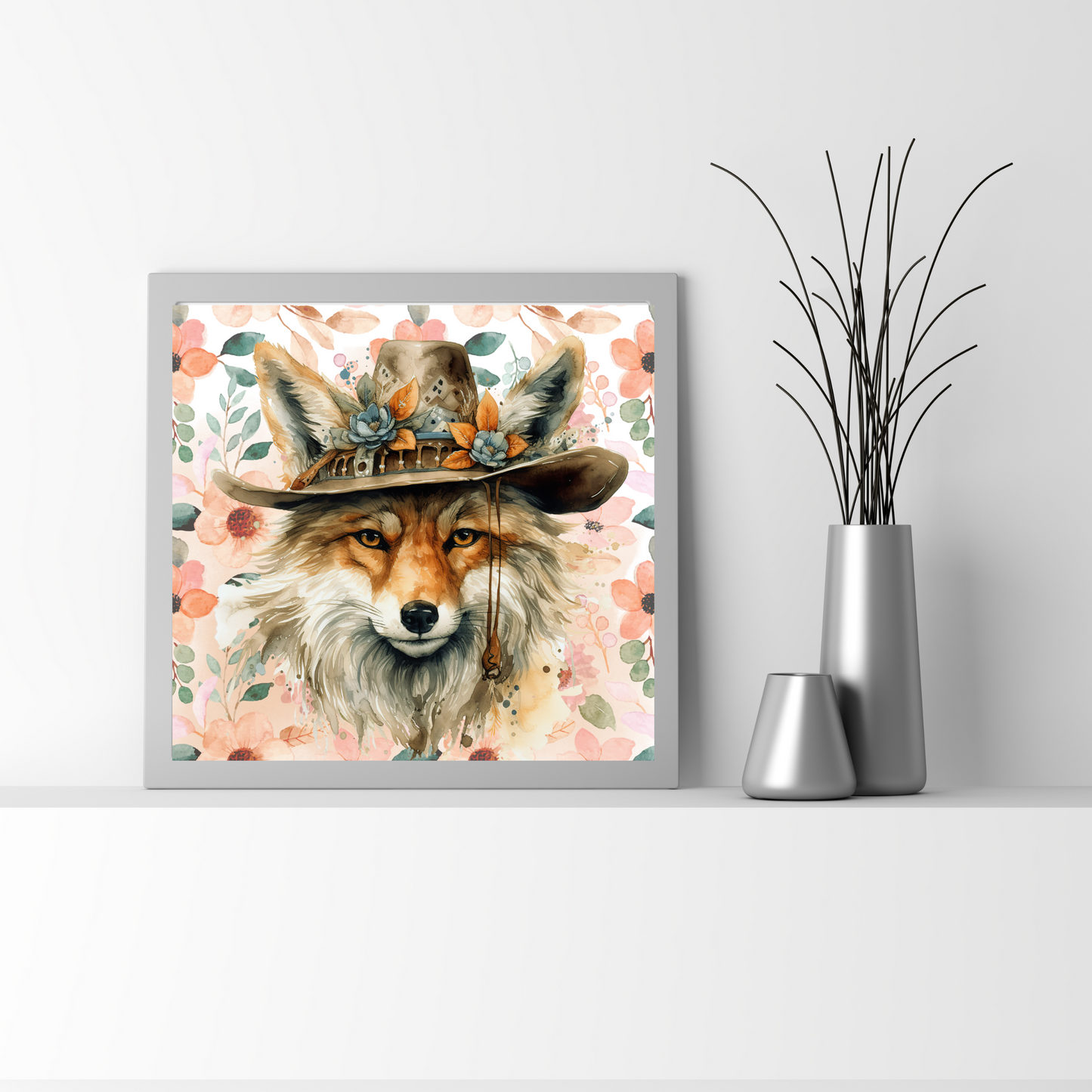 Dash Bohemian Fox in Hat Art Poster