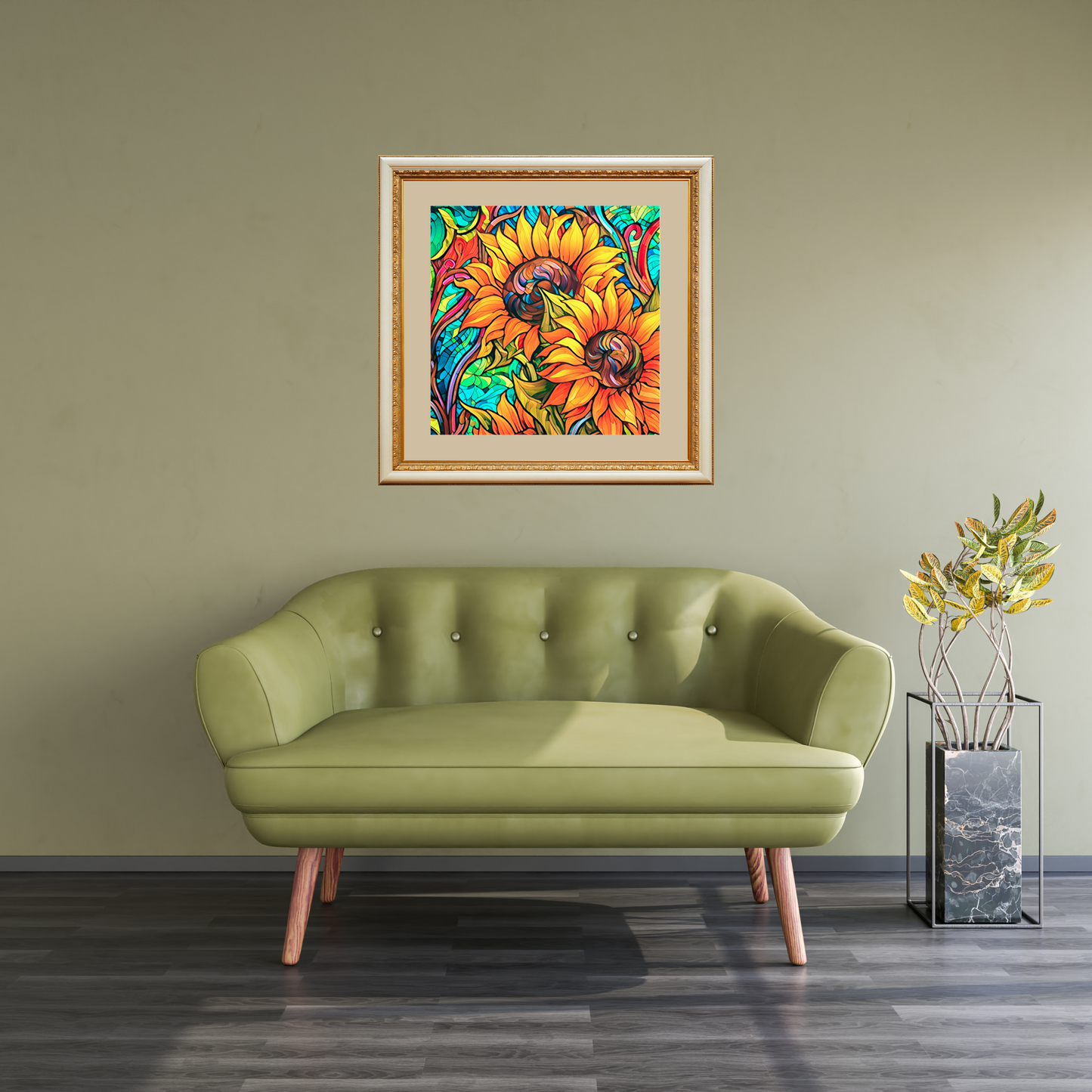 Sway Bright Abstract Sunflowers Poster