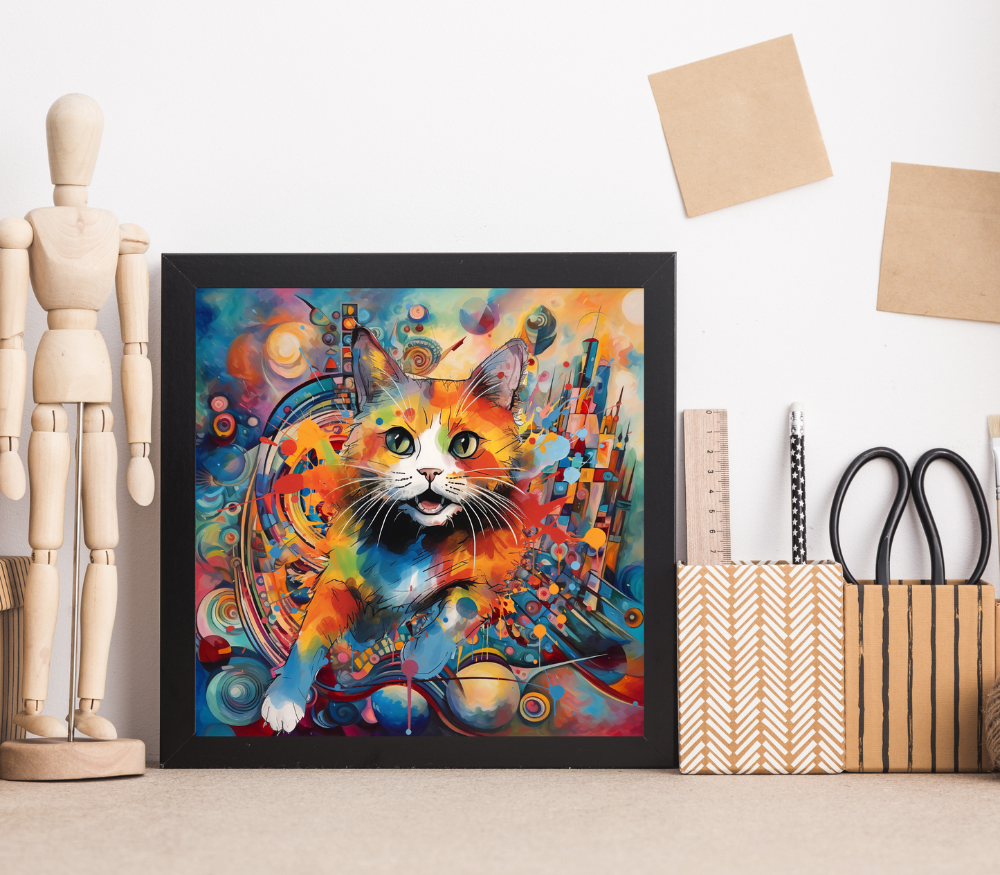 Escape the Matrix Abstract Cat Art Poster