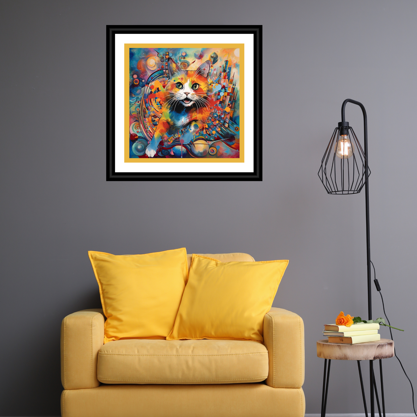 Escape the Matrix Abstract Cat Art Poster