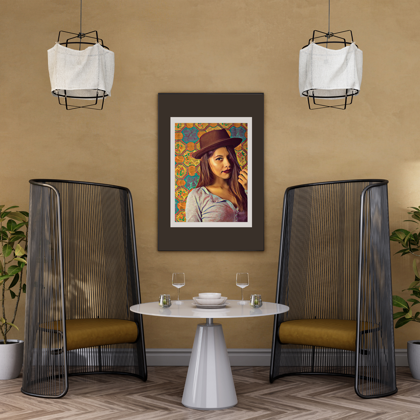 Louisa Latino Woman in Brown Hat Art Poster