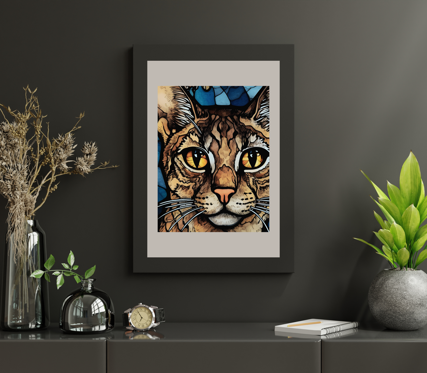 Savannah Cat Abstract Poster