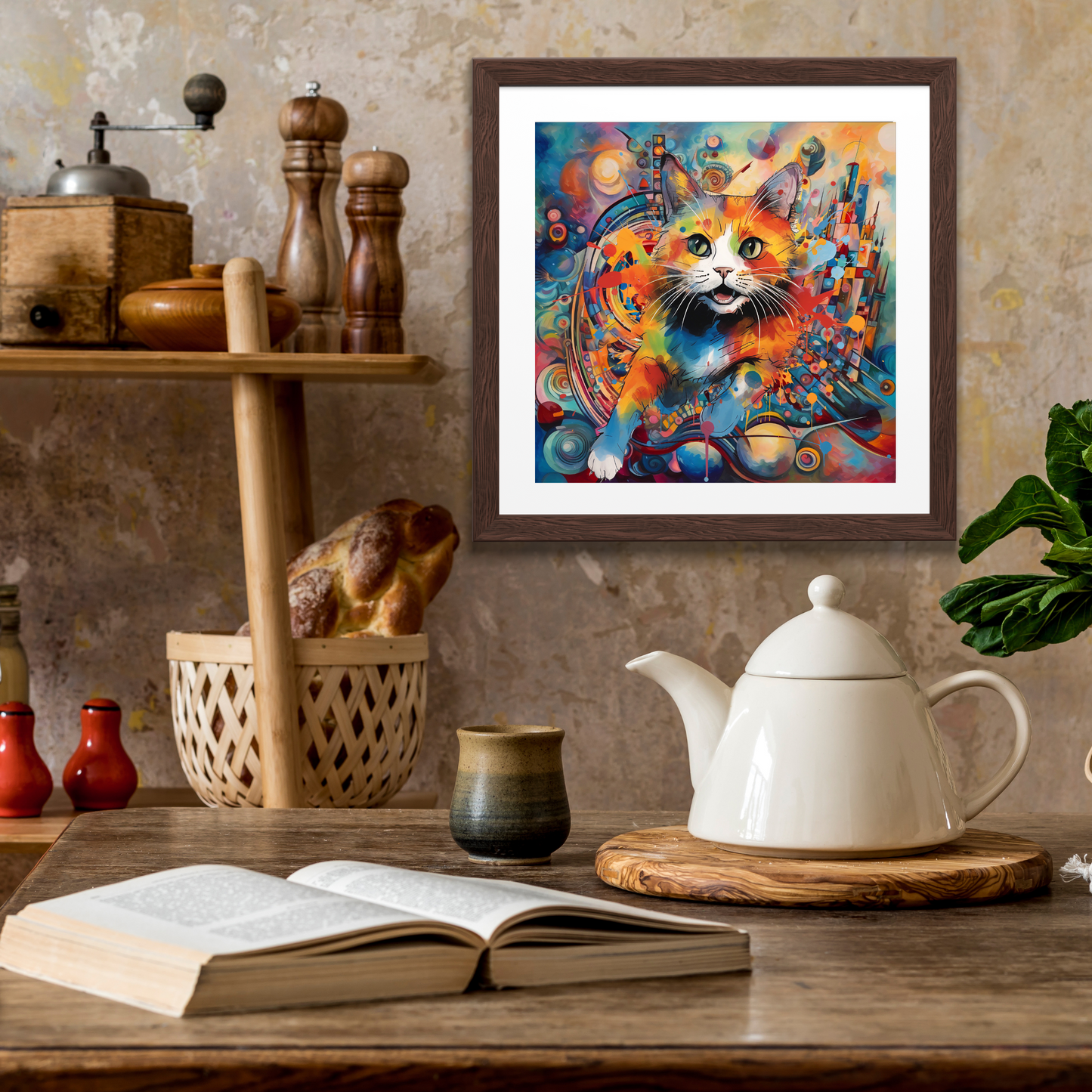 Escape the Matrix Abstract Cat Art Poster