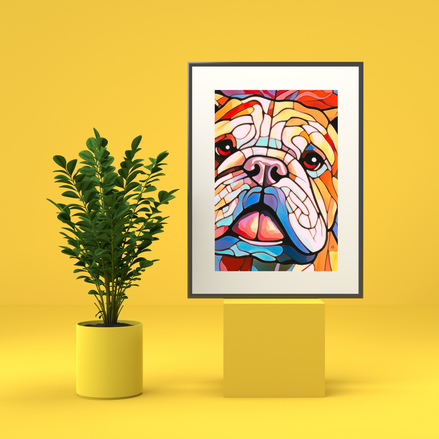 Leroy Bulldog Abstract Poster