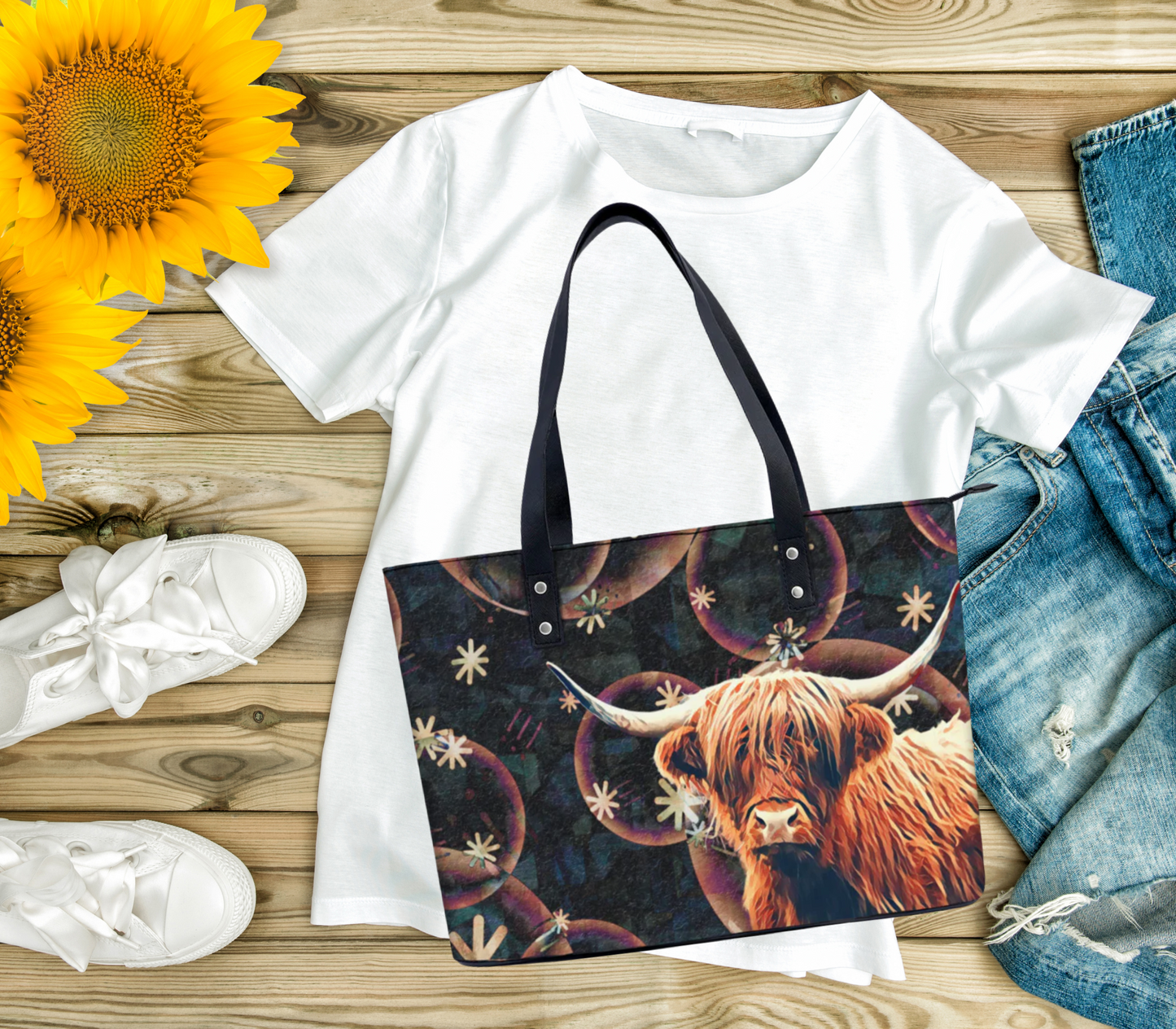 Viral  Moo PU Leather Handbag Tote