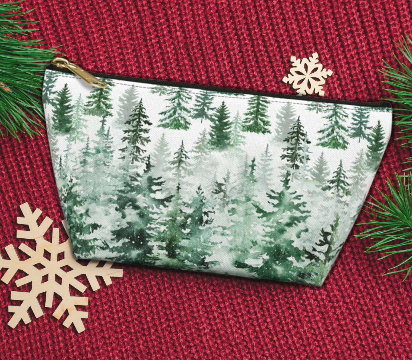 Pines in the Snow Accessory Pouch w T-bottom