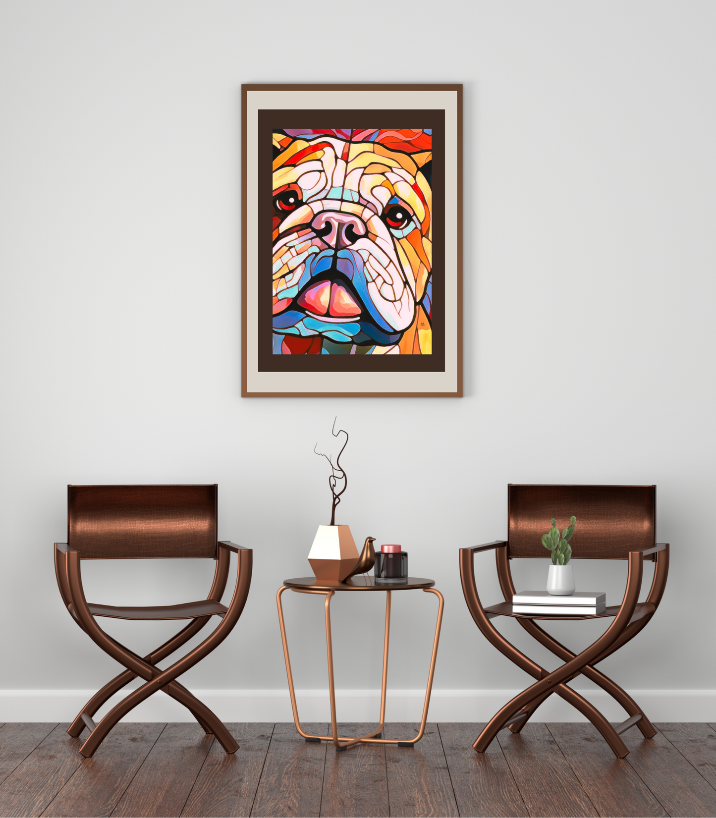 Leroy Bulldog Abstract Poster