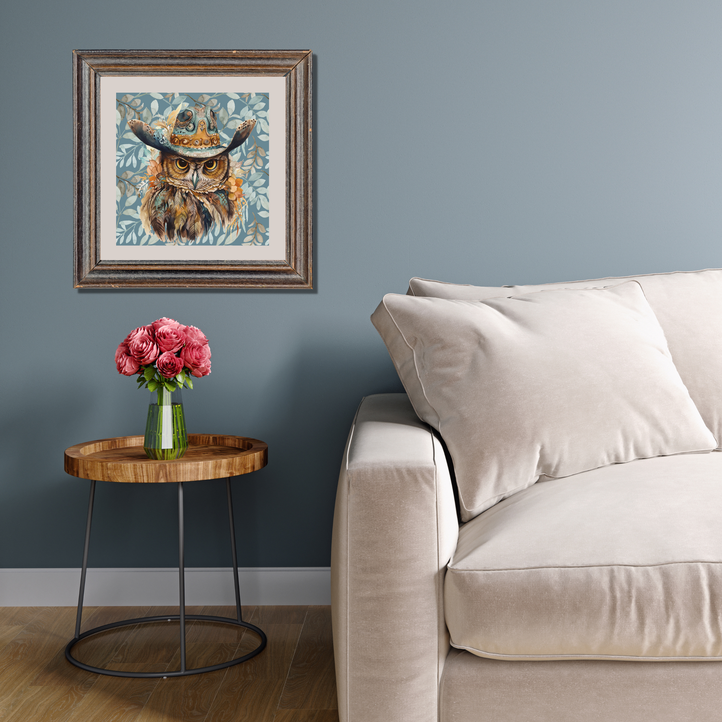 Orvis Boho Owl in Hat Art Poster