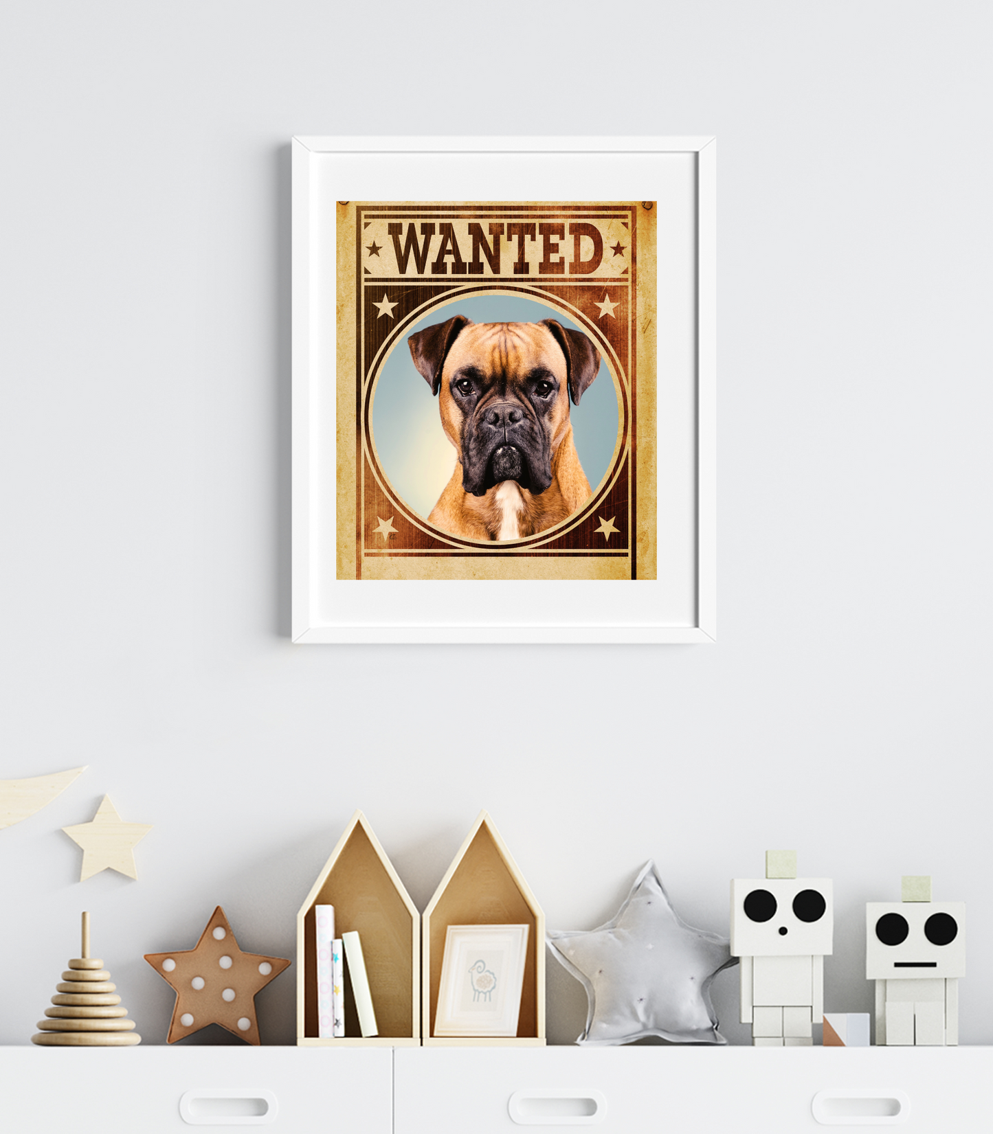 Boxer Mug Shot Wanted Poster