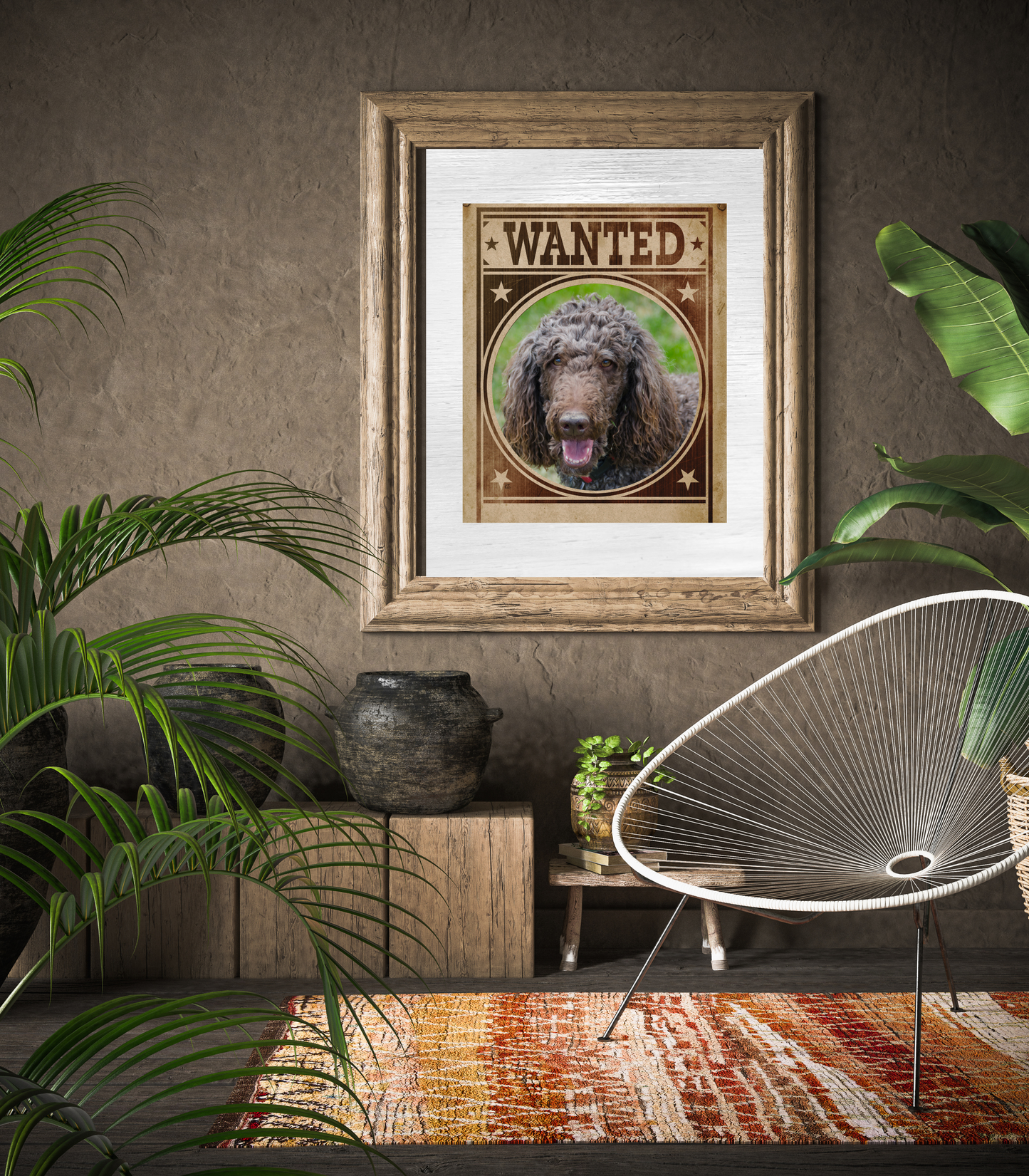 Poodle Mug Shot Wanted Poster