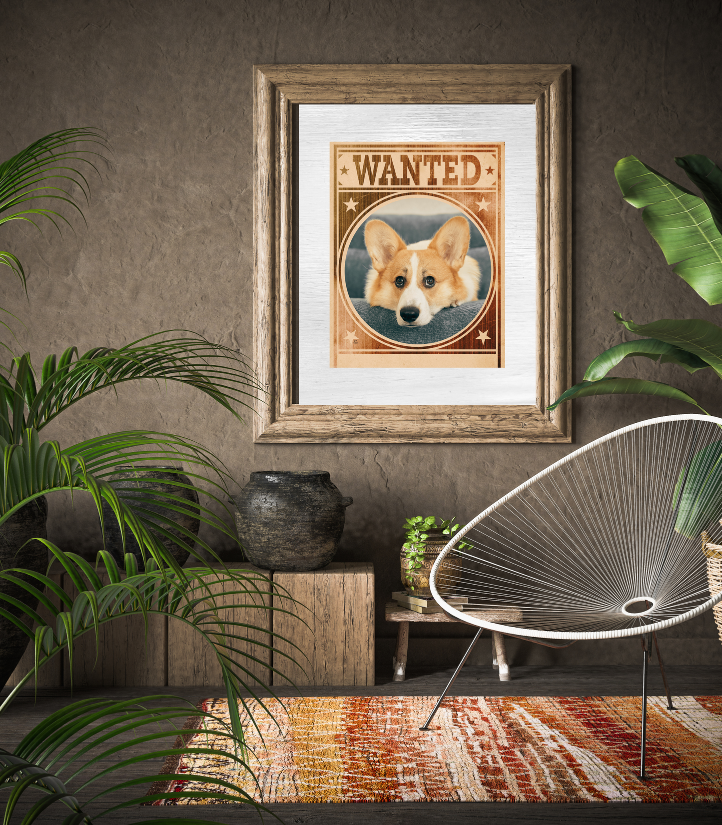 Corgi Mug Shot Wanted Poster