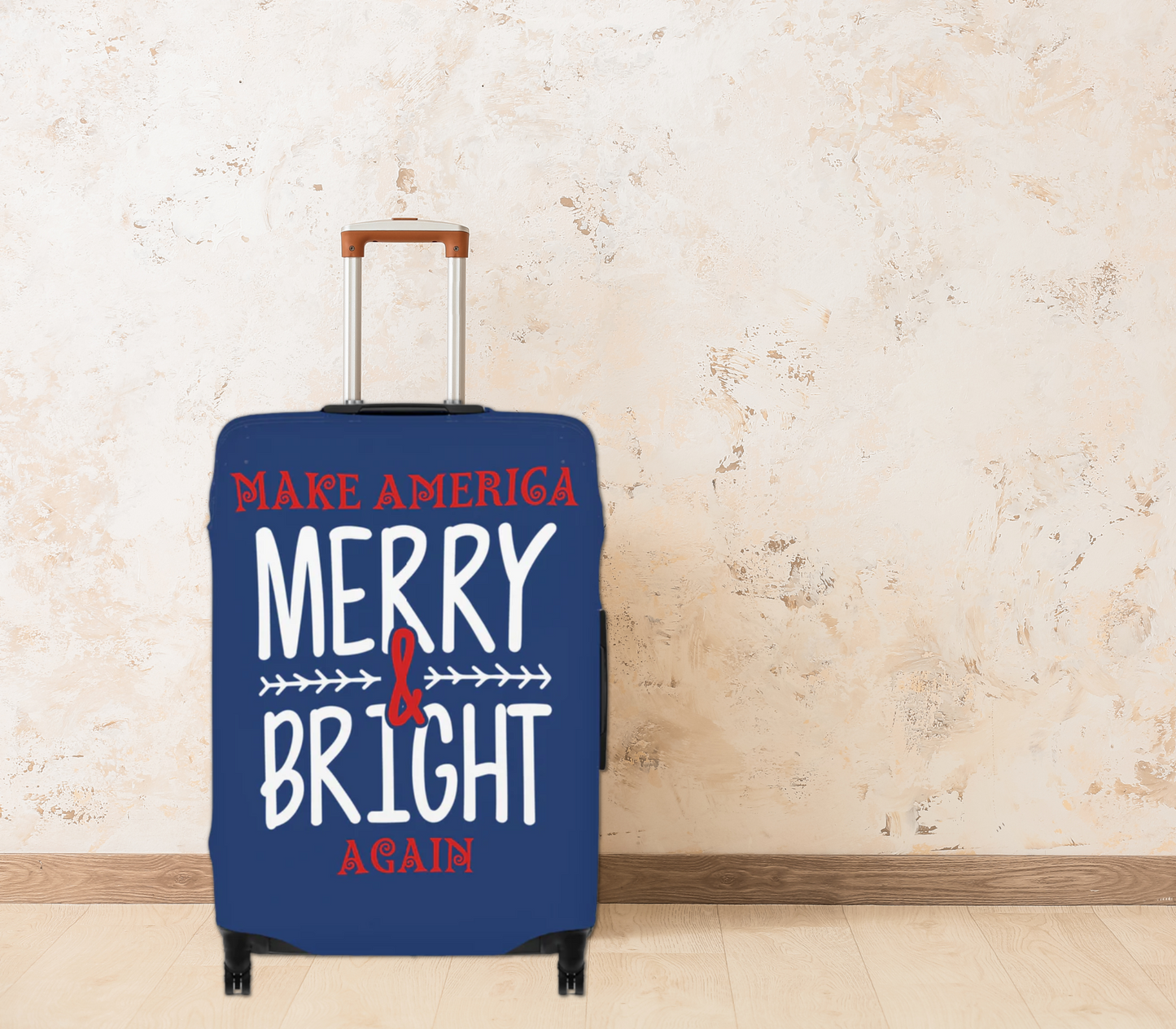 Bold Make America Merry & Bright Again Royal Luggage Cover