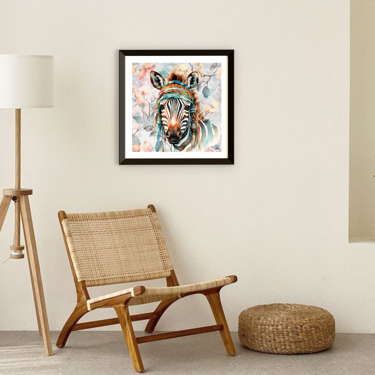 Gareth Boho Zebra Art Poster