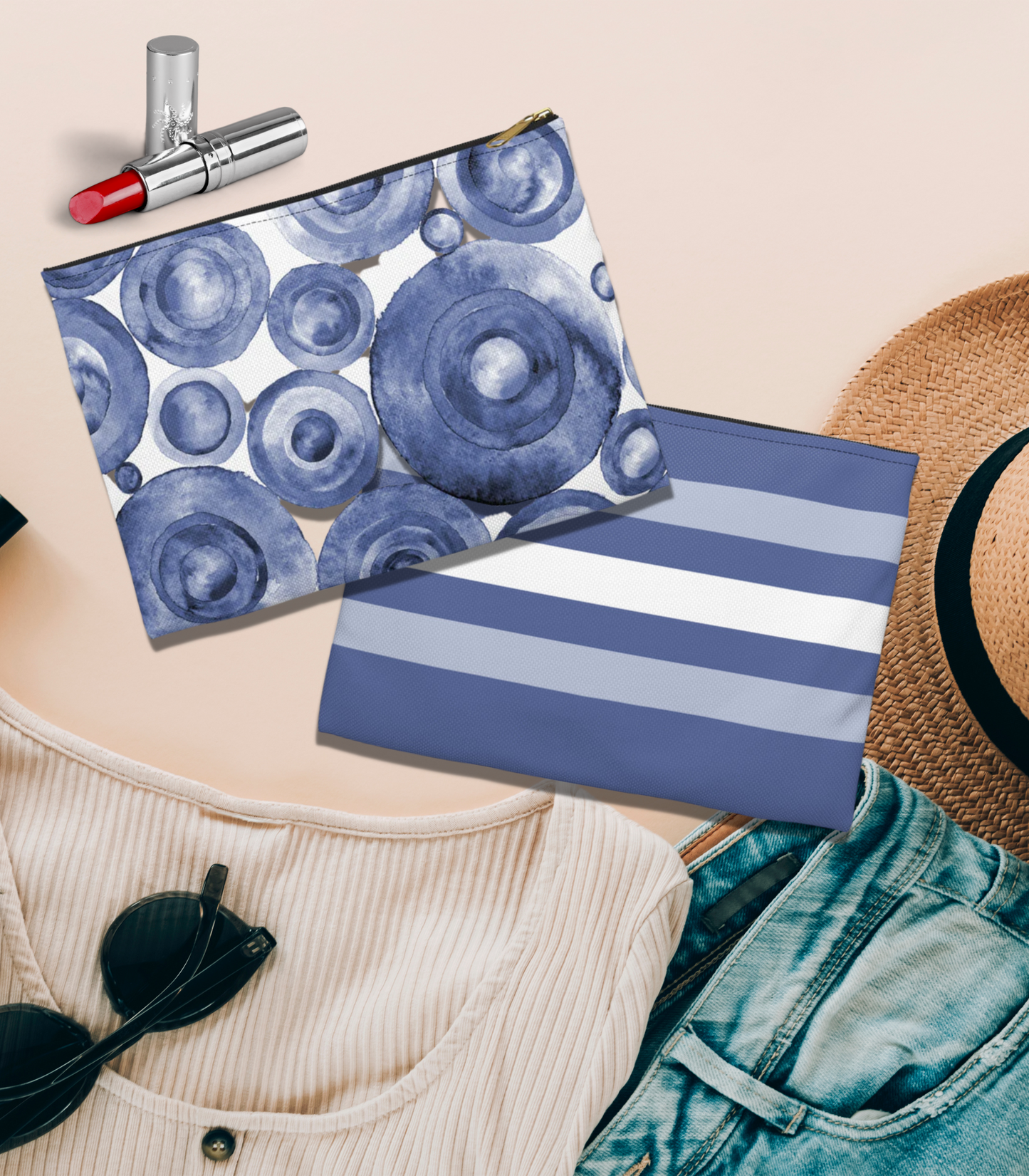 Indigo Swirls Accessory Pouch