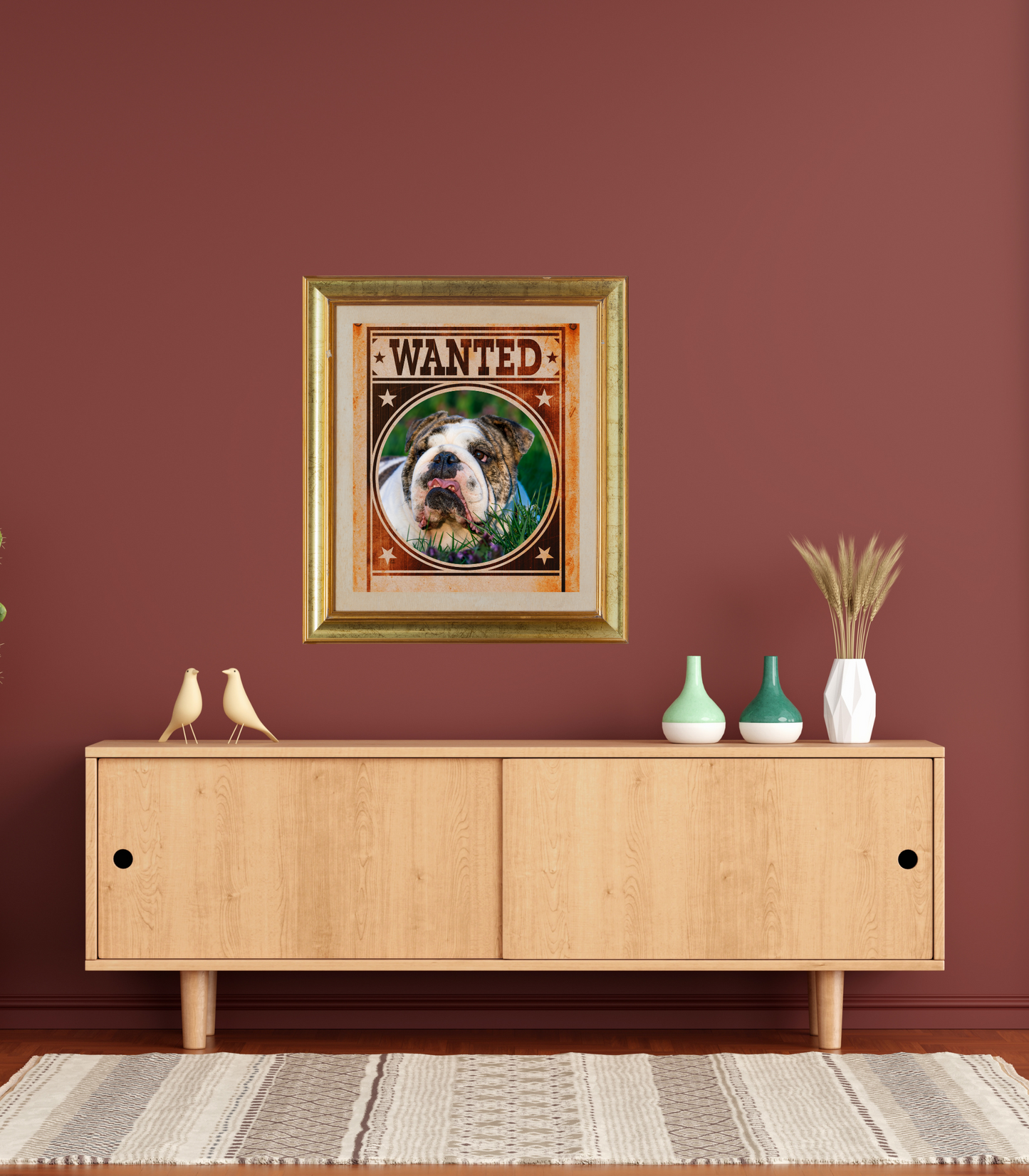 Bulldog Mug Shot Wanted Poster