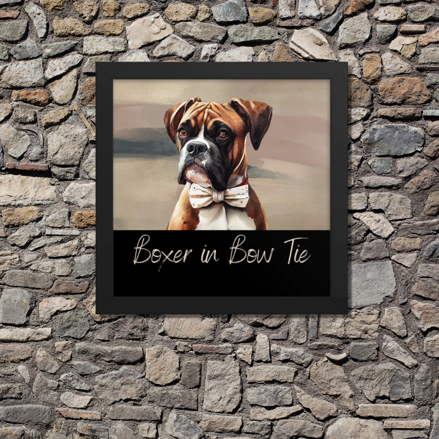 Boxer in Bow Tie Framed poster