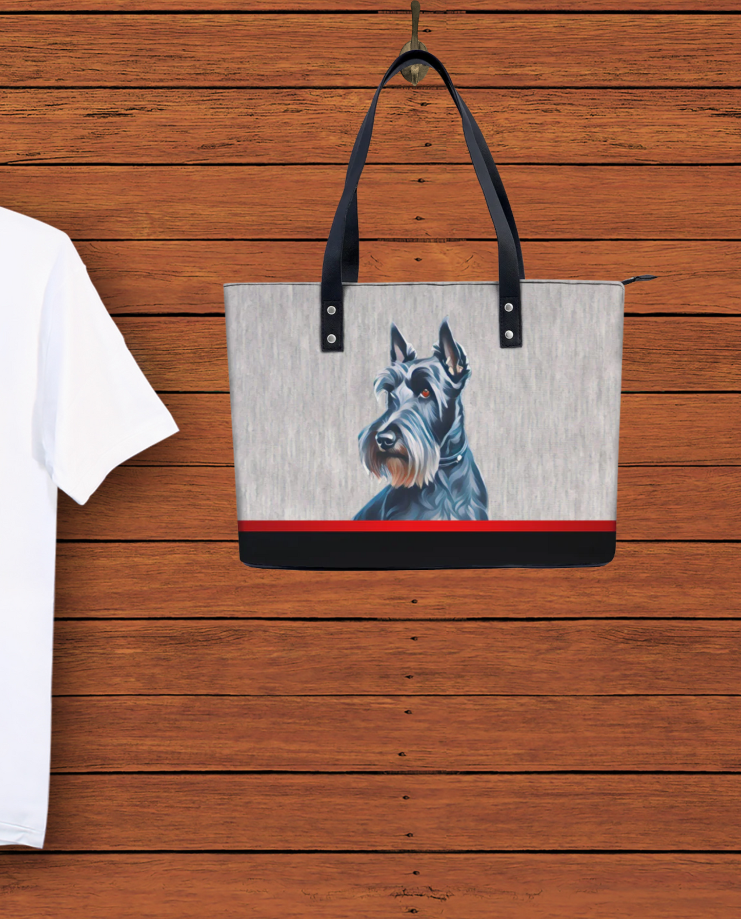 Scottish Terrier PU Leather Handbag Tote