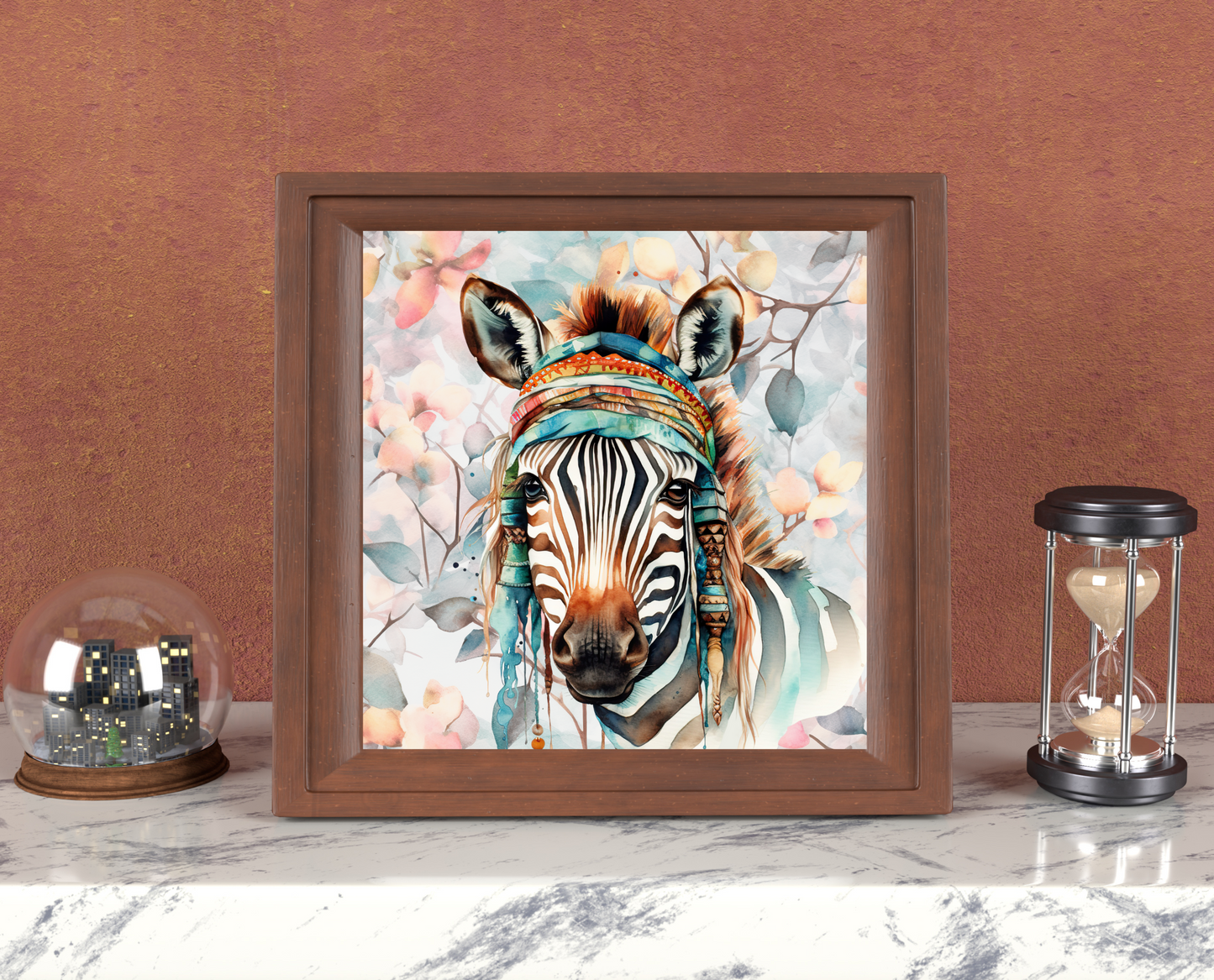 Gareth Boho Zebra Art Poster