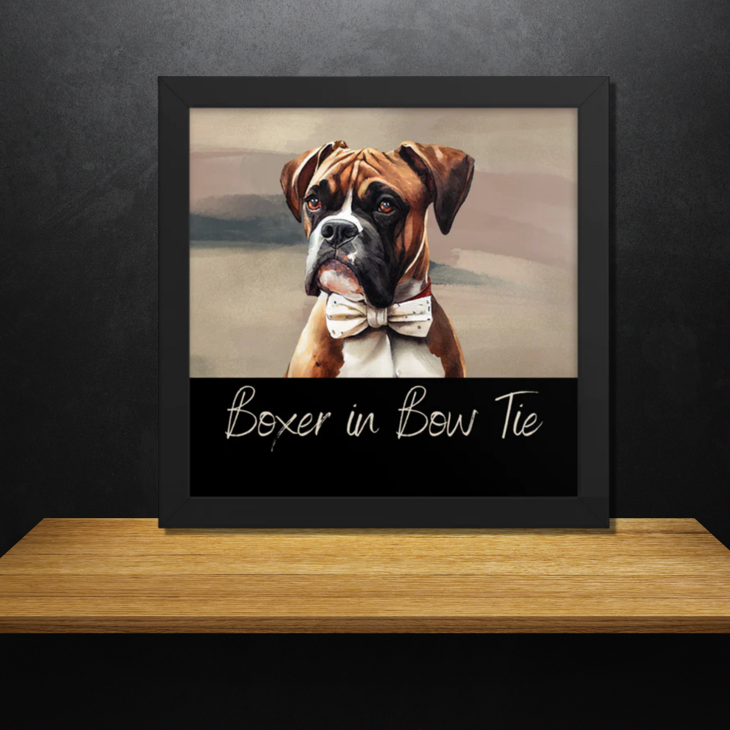 Boxer in Bow Tie Framed poster