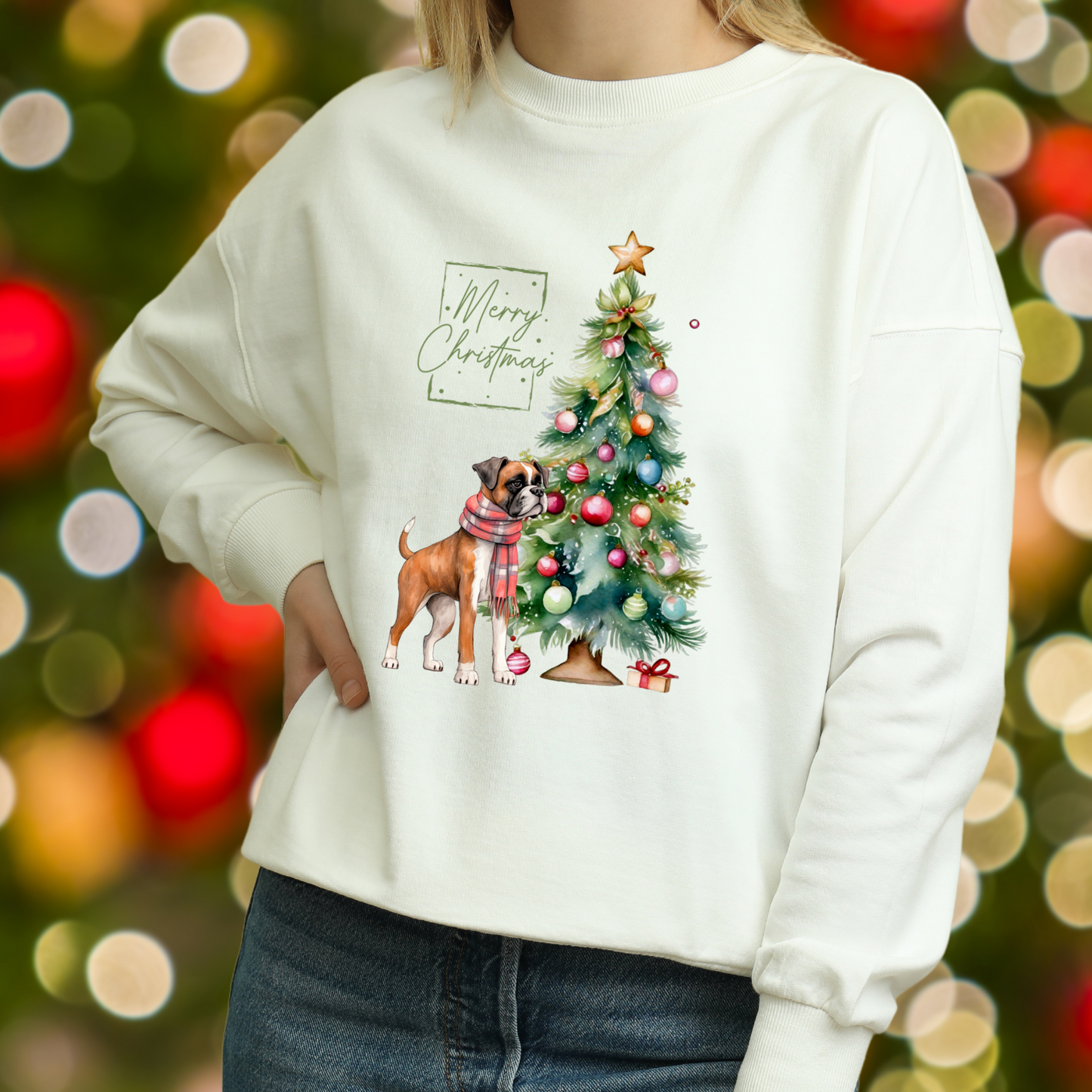 Merry Christmas Boxer Unisex Heavy Blend™ Crewneck Sweatshirt