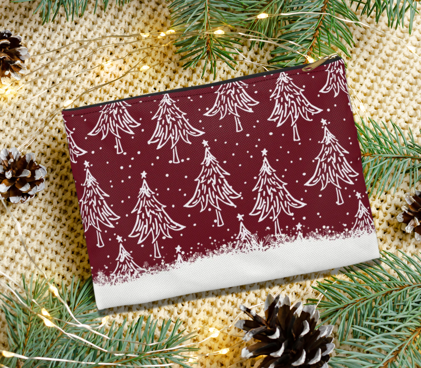 Christmas Trees for All Red Accessory Pouch