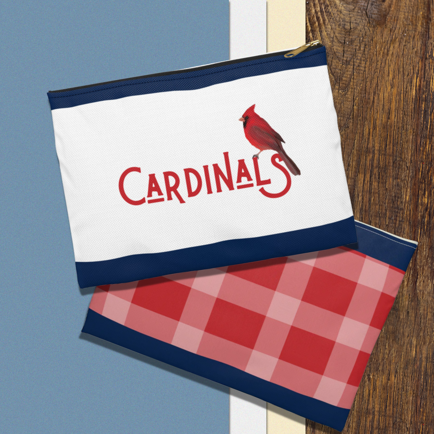 Red Plaid St Louis Cardinals Accessory Pouch