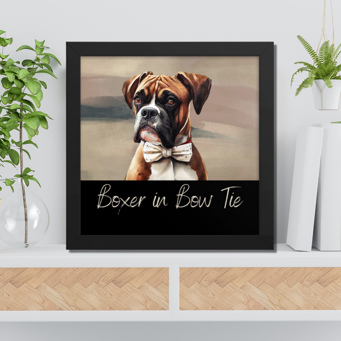 Boxer in Bow Tie Framed poster