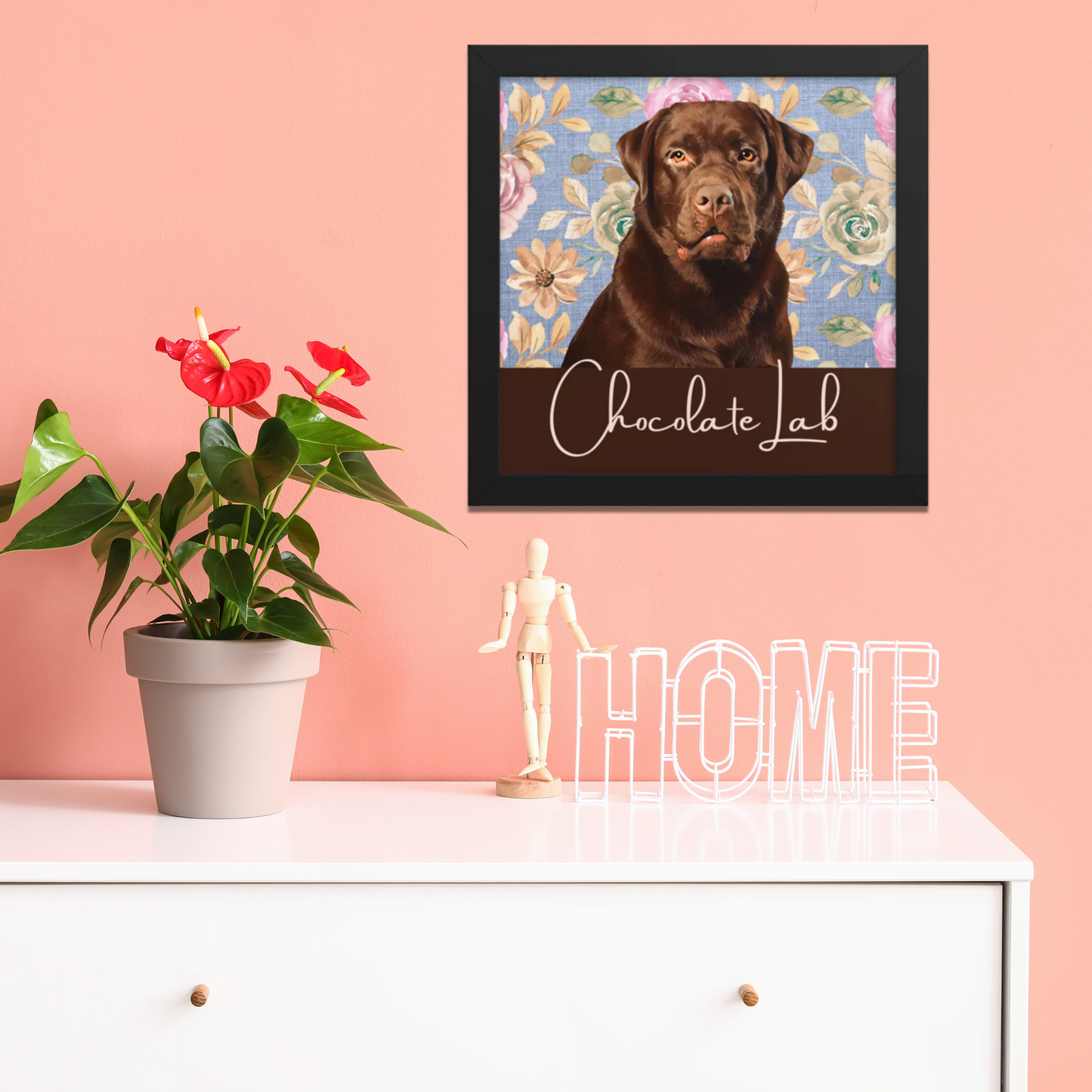 Chocolate Lab Framed poster