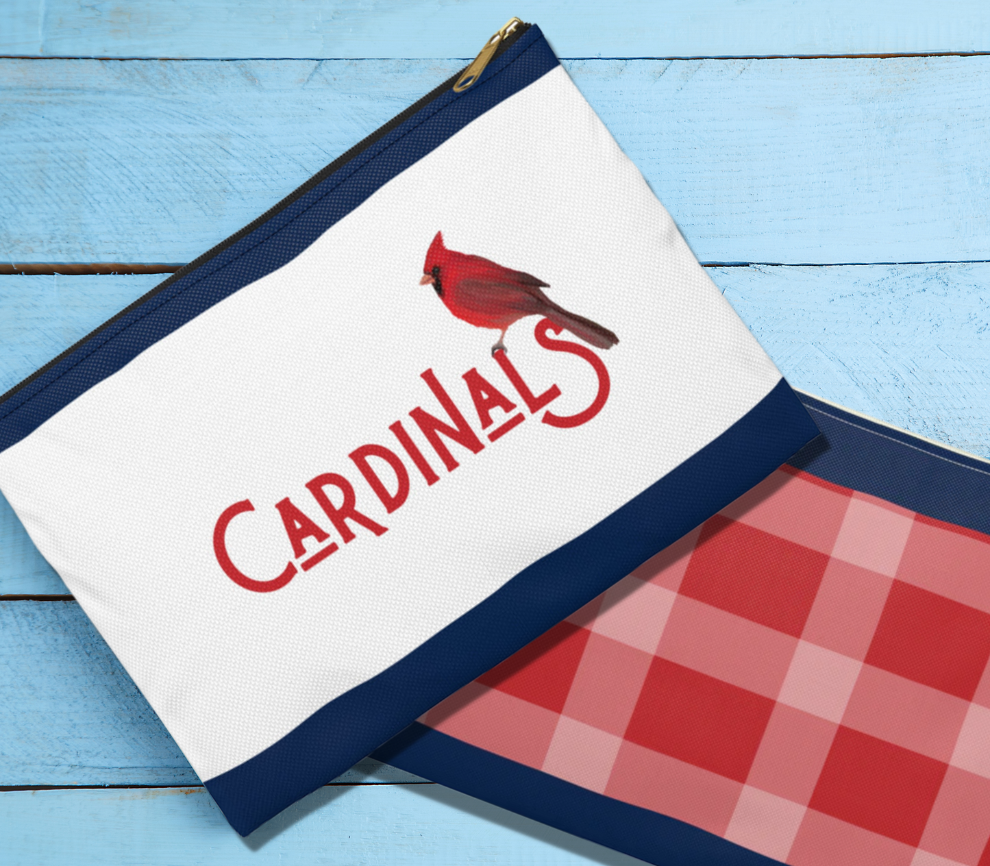 Red Plaid St Louis Cardinals Accessory Pouch