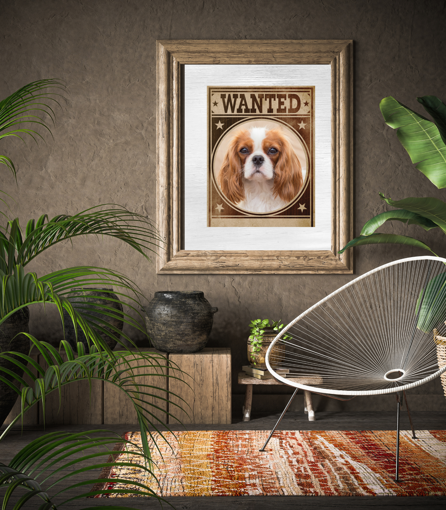 Cavalier King Charles Spaniel Mug Shot Wanted Poster