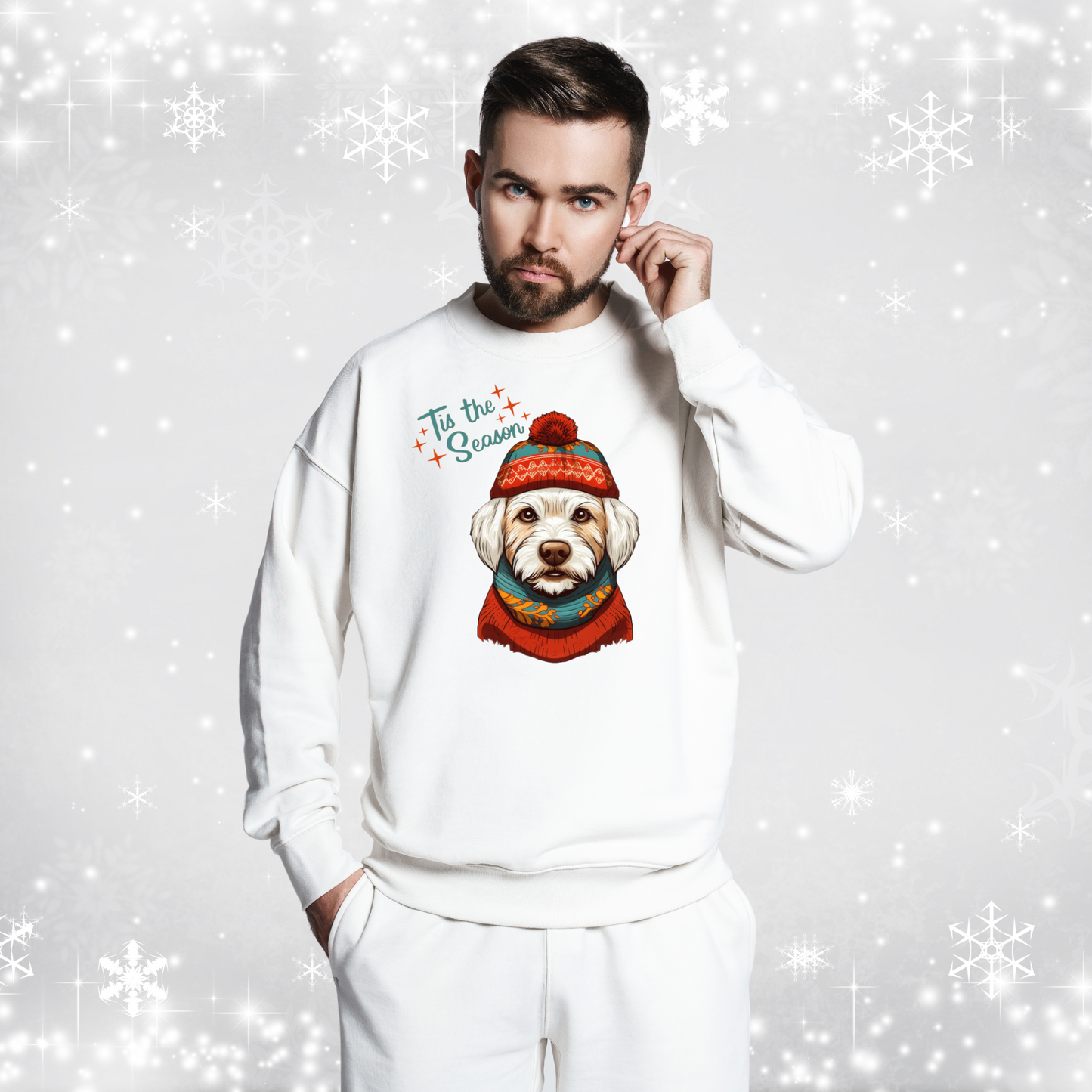 West Highland Terrier in Hat & Scarf Tis the Season Unisex Heavy Blend™ Crewneck Sweatshirt