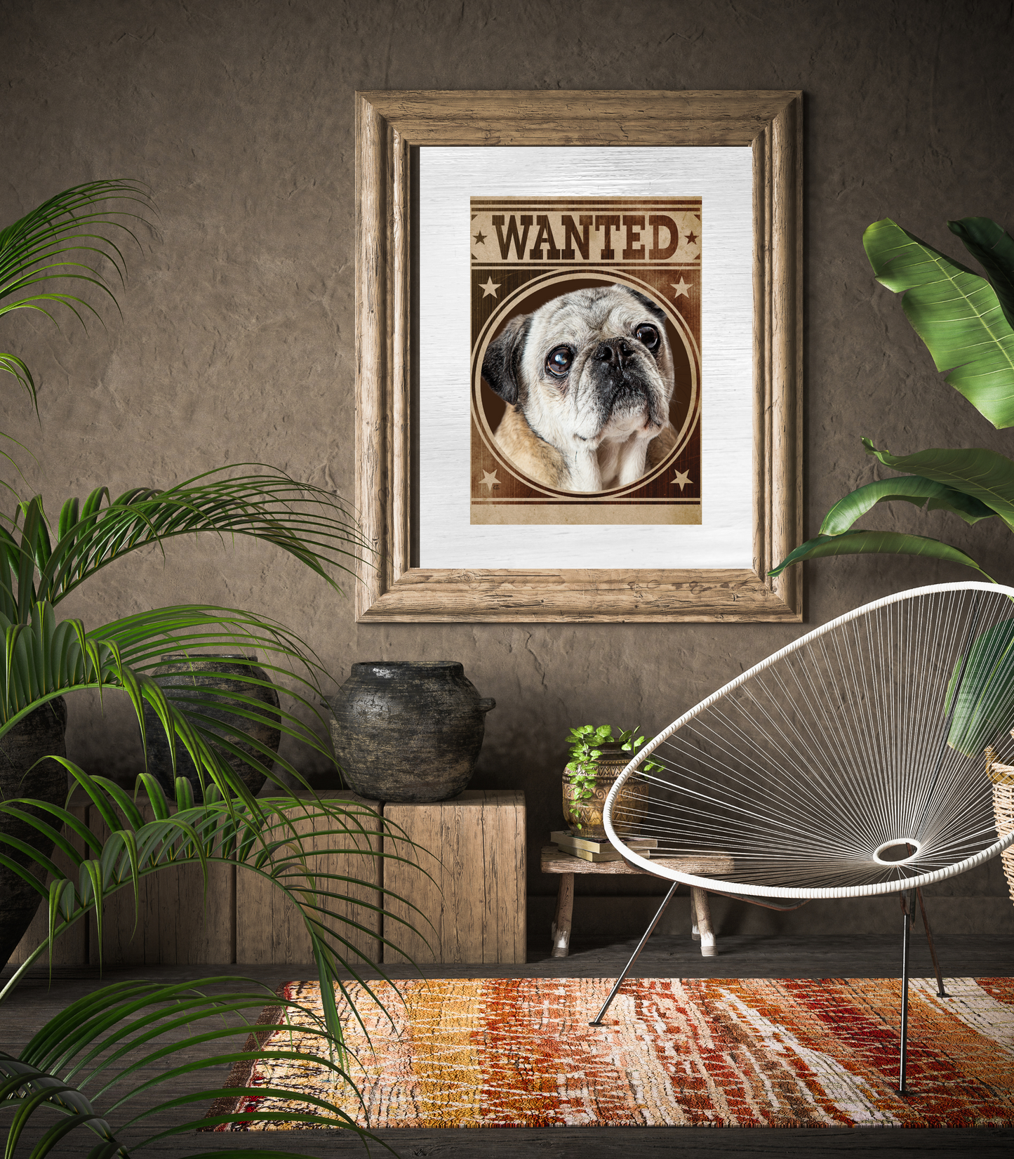 Pug Shot Wanted Poster