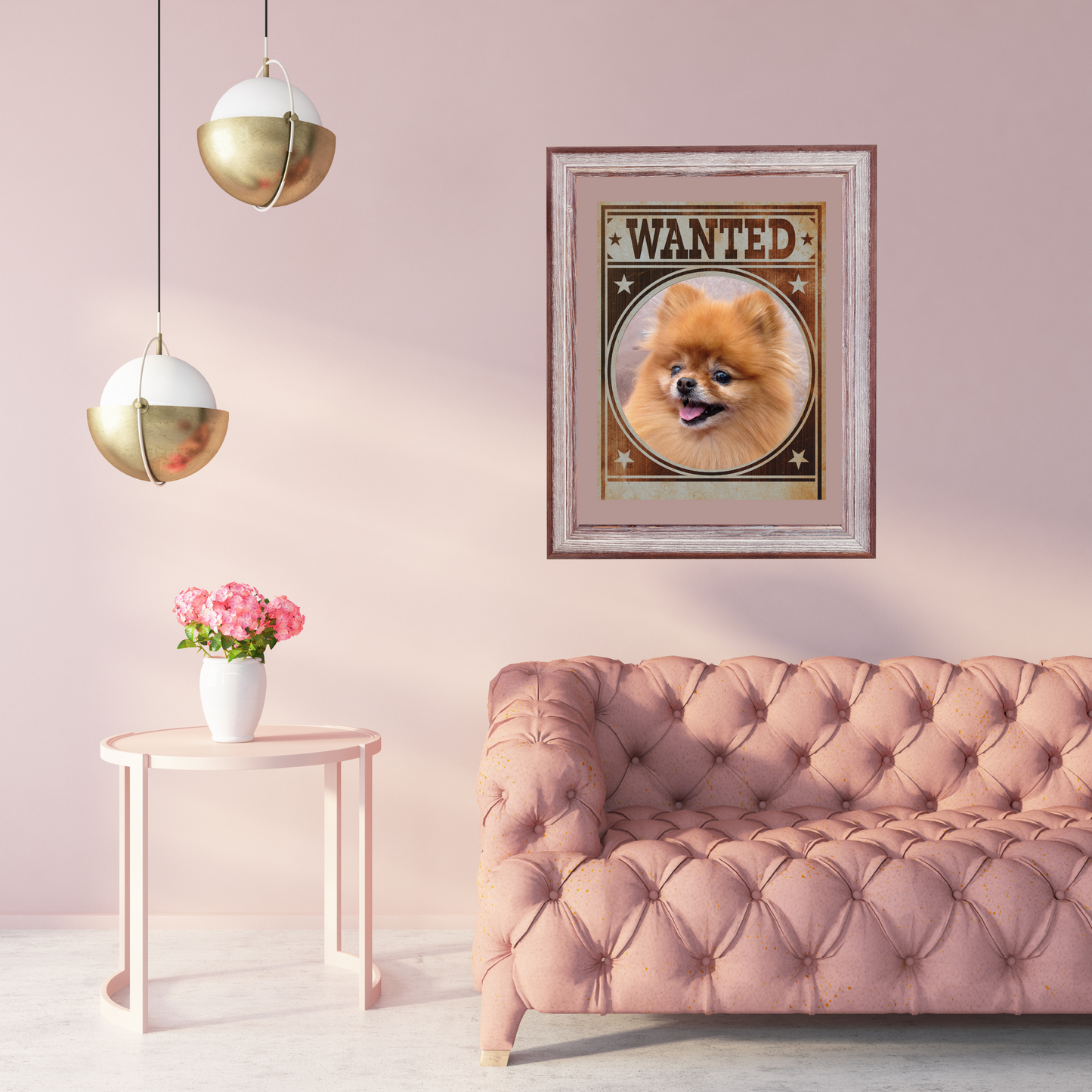 Pomeranian Mug Shot Wanted Poster