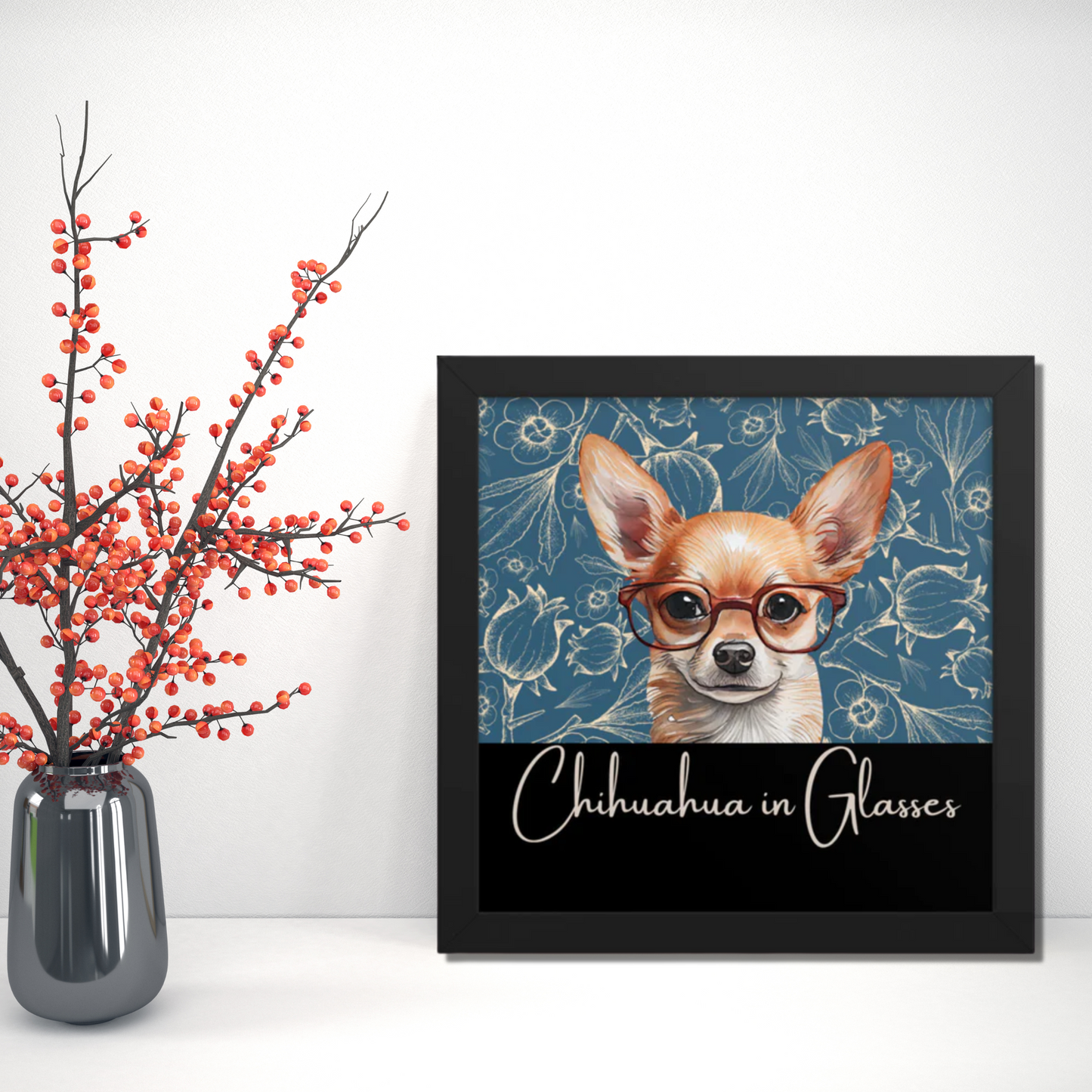 Chihuahua in Glasses Framed poster