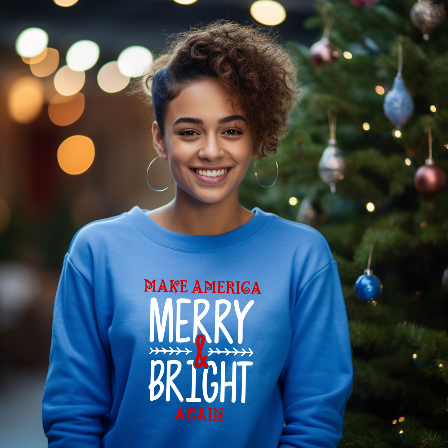 Bold Make America Merry & Bright Again Unisex Heavy Blend™ Crewneck Sweatshirt