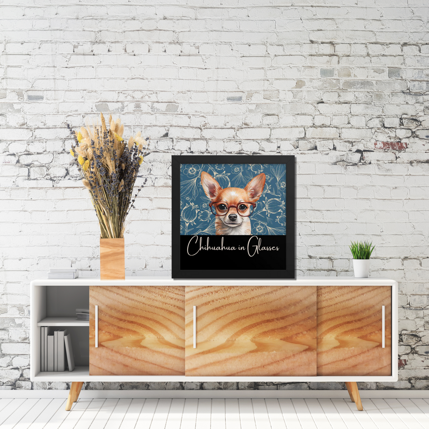 Chihuahua in Glasses Framed poster