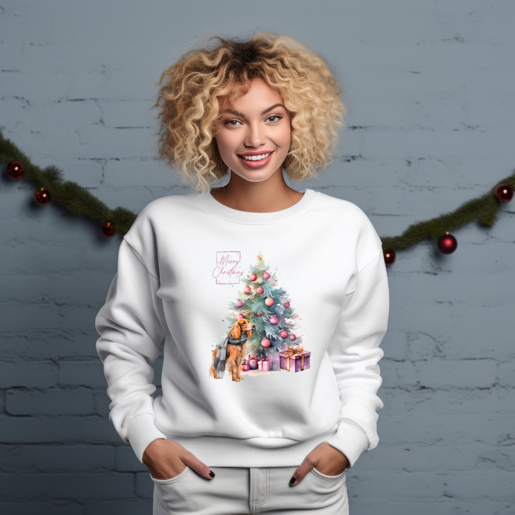 Merry Christmas Cocker Spaniel Unisex Heavy Blend™ Crewneck Sweatshirt